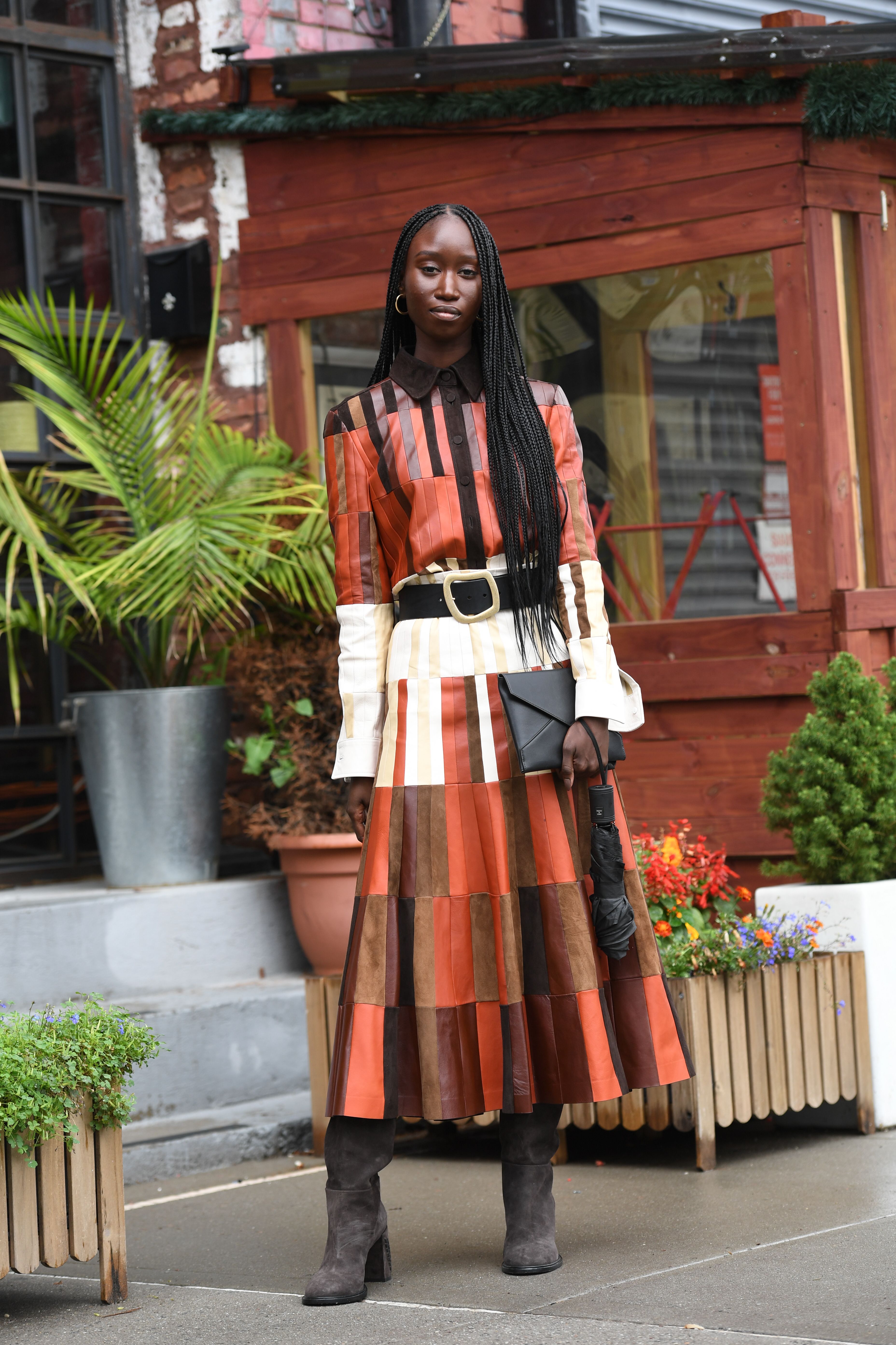 A multicolour ensemble at New York Fashion Week