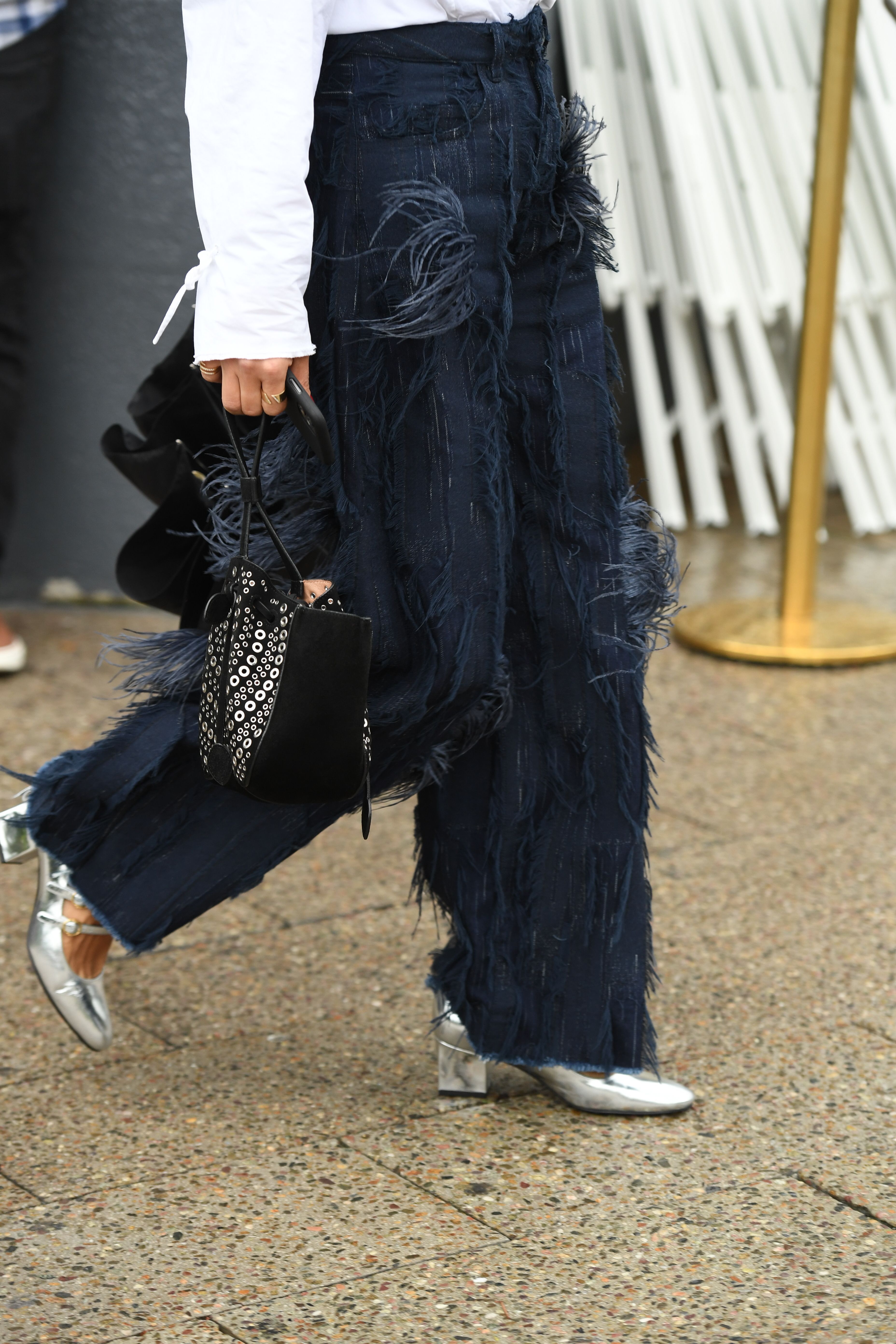 Fringed jeans at New York Fashion Week