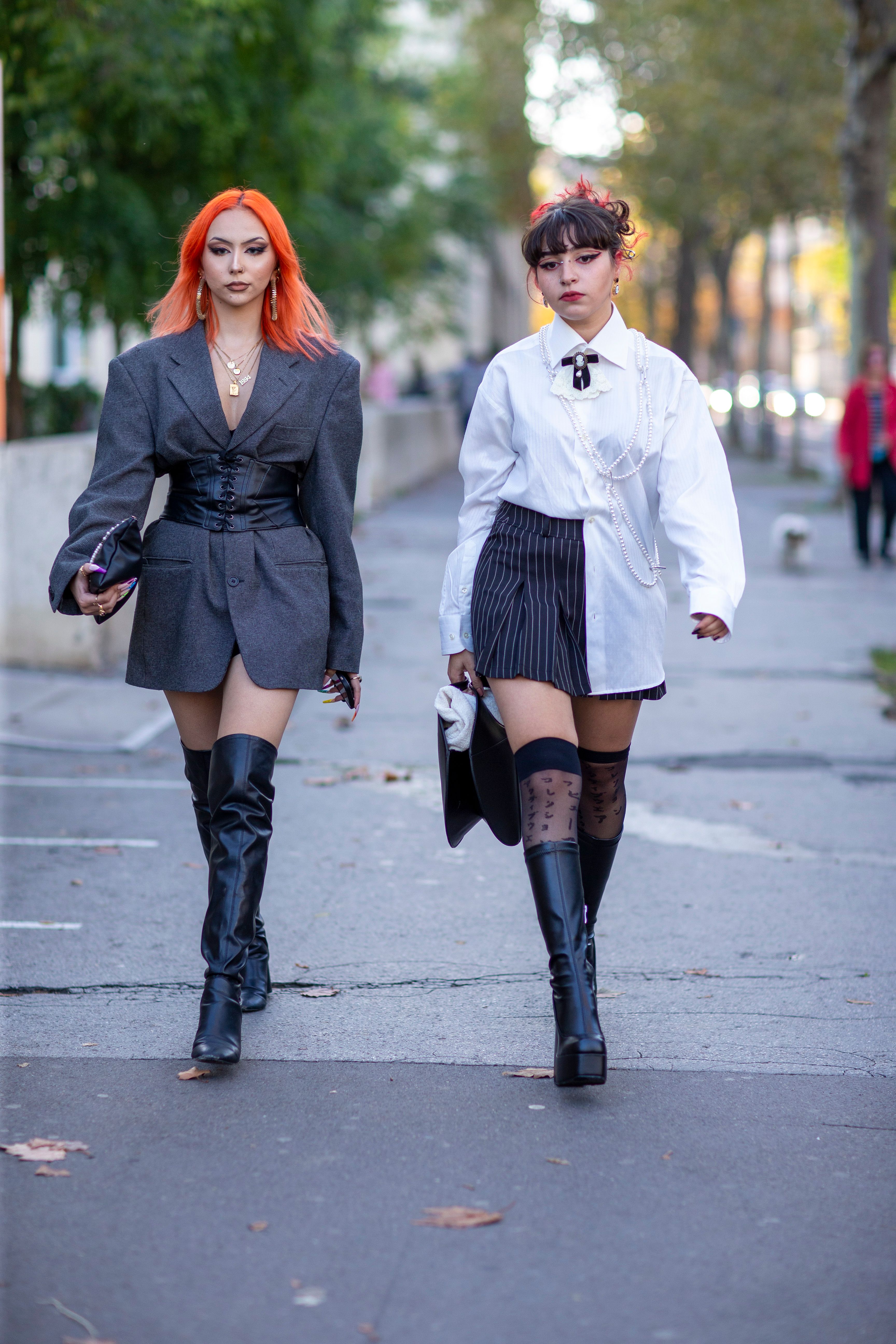 Preppy street style at Paris Fashion Week