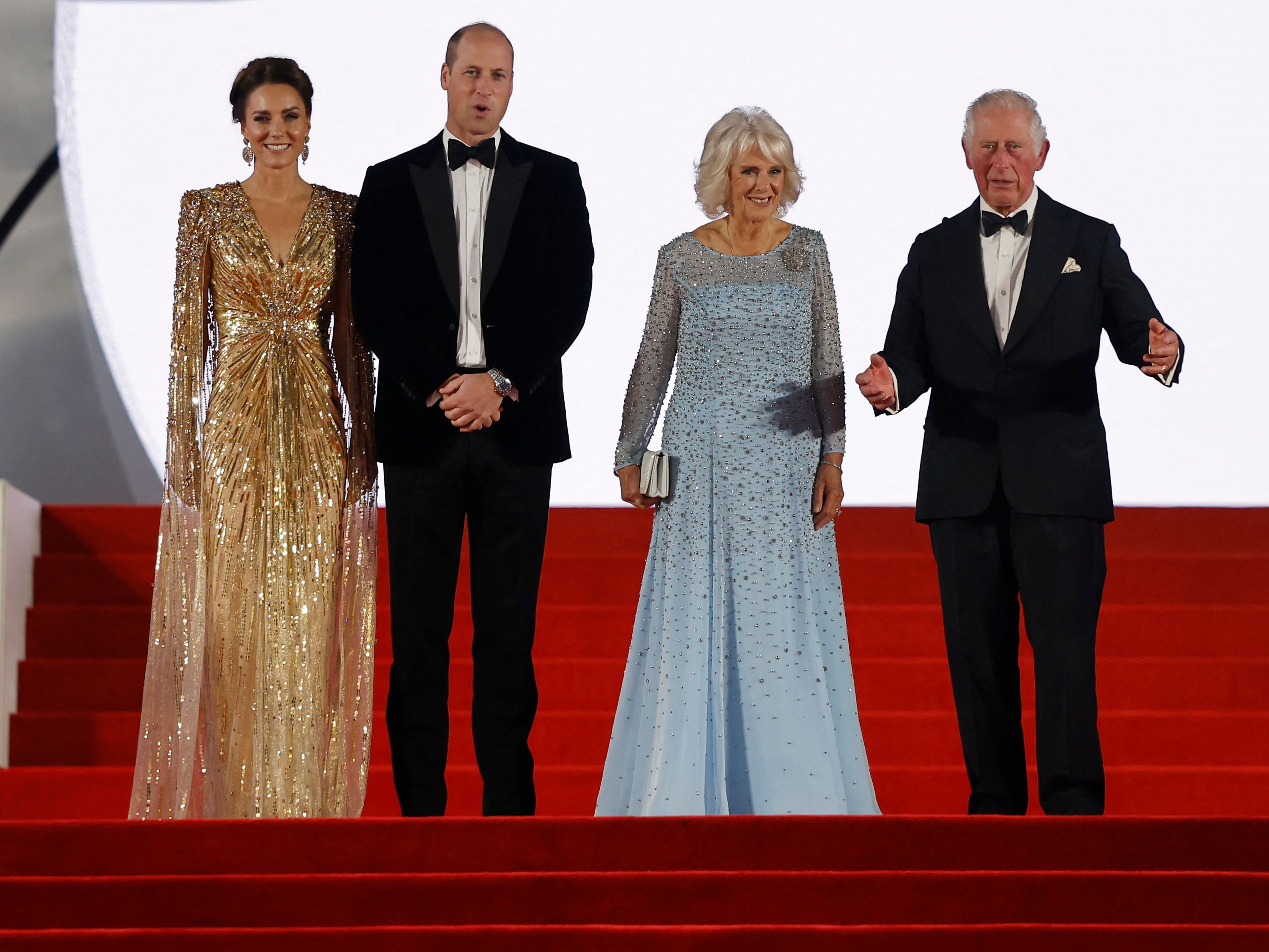 The Duchess of Cambridge, Prince William, the Duchess of Cornwall, and Prince Charles