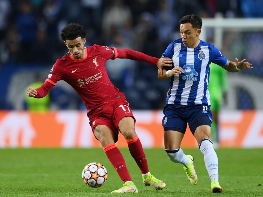 Curtis Jones in action against Porto