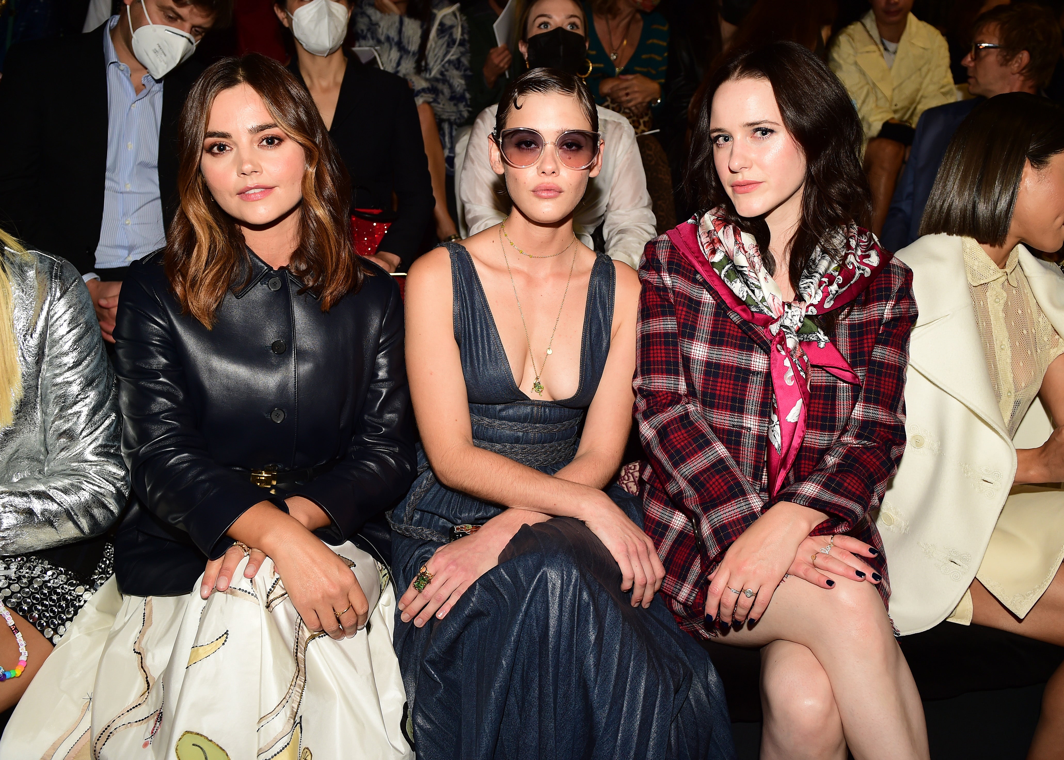 Jenna Coleman, Mathilde Warnier, and Rachel Brosnahan on the front row.