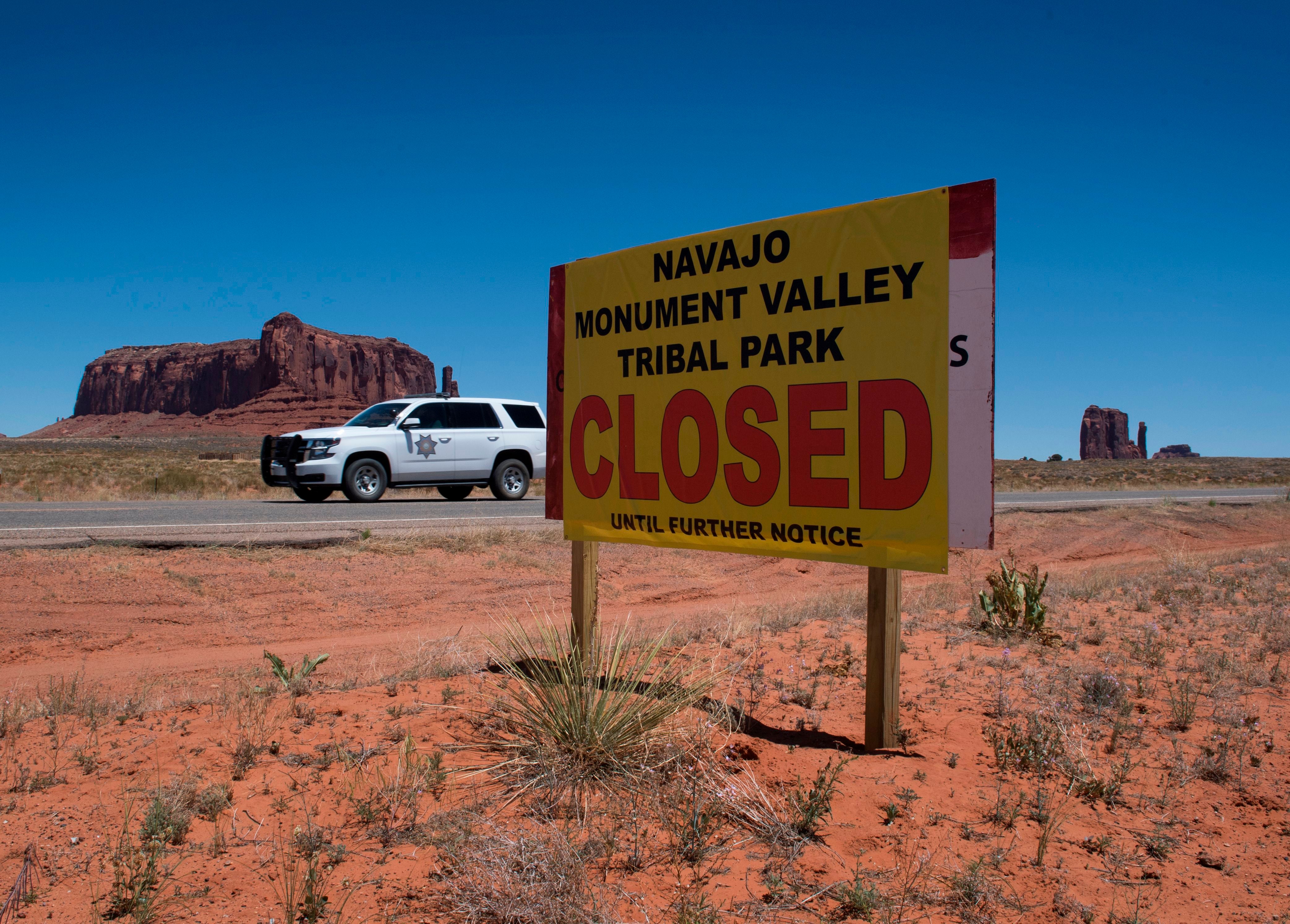 Monument Valley Tribal Park, closed due to the Covid-19 pandemic in May 2020