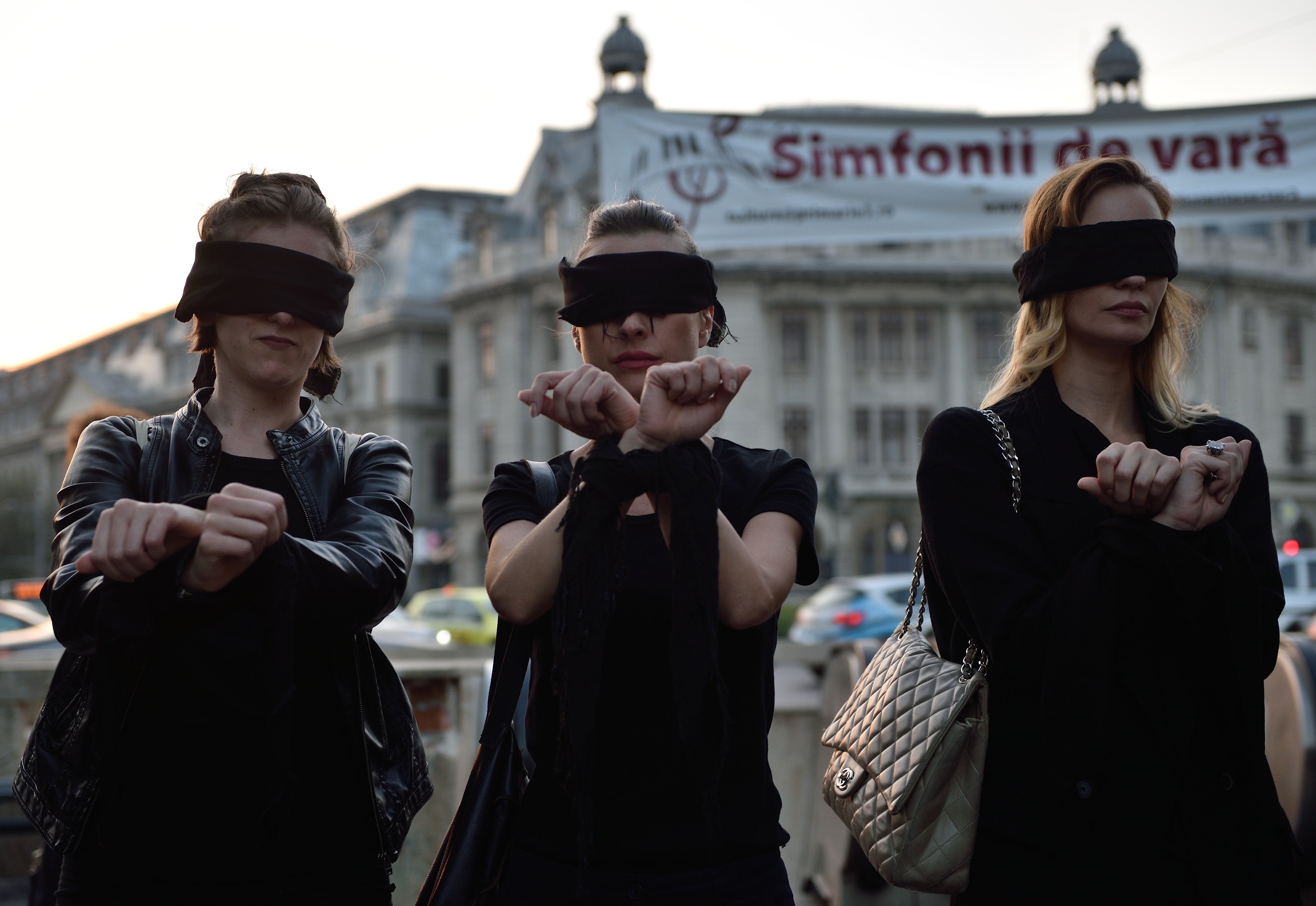 Bucharest: Romanian women show support with Polish women on strike against a proposed near-total abortion ban in Poland