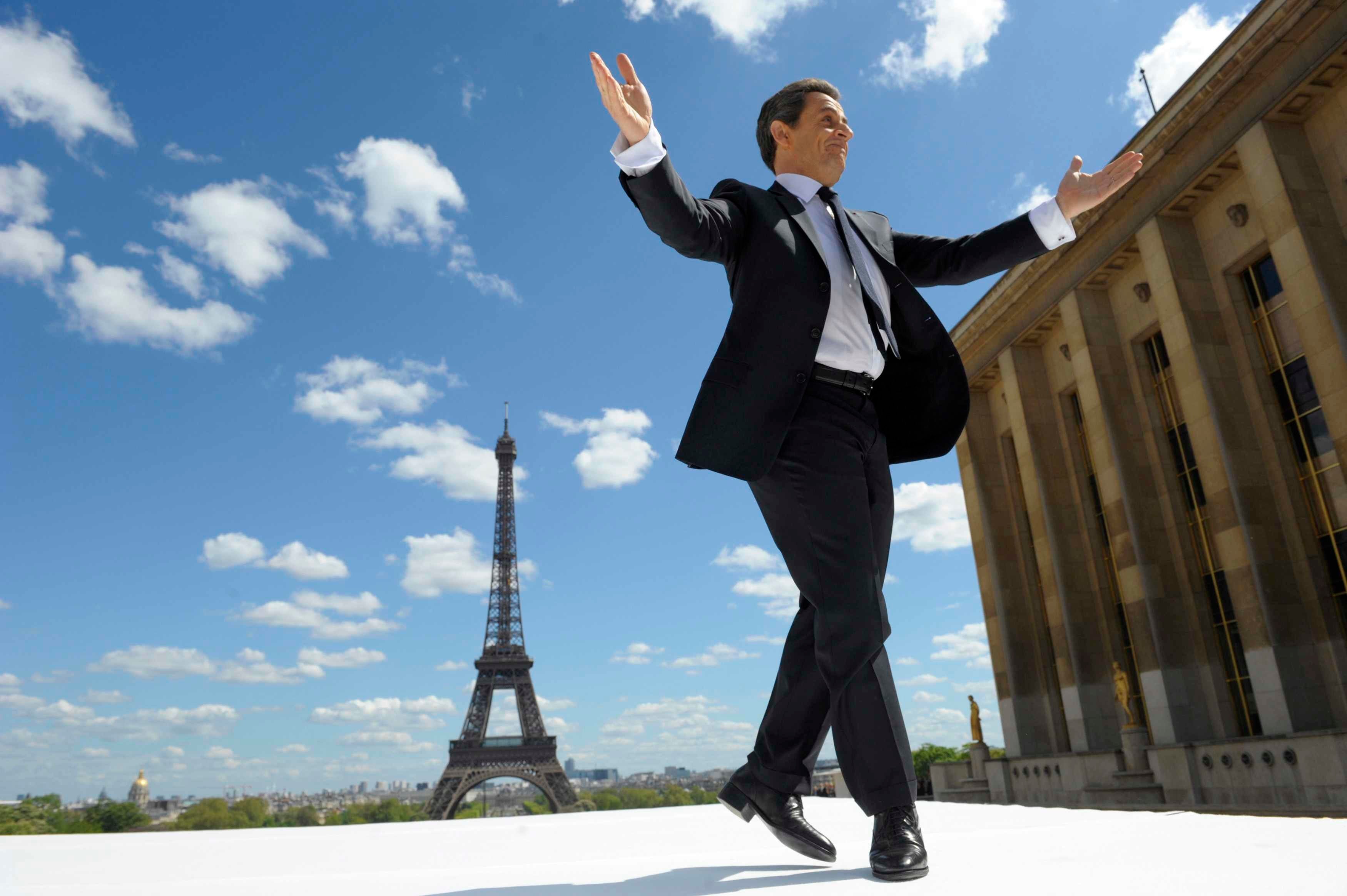 Still free: the former French president Nicolas Sarkozy campaigning during the 2012 presidential election