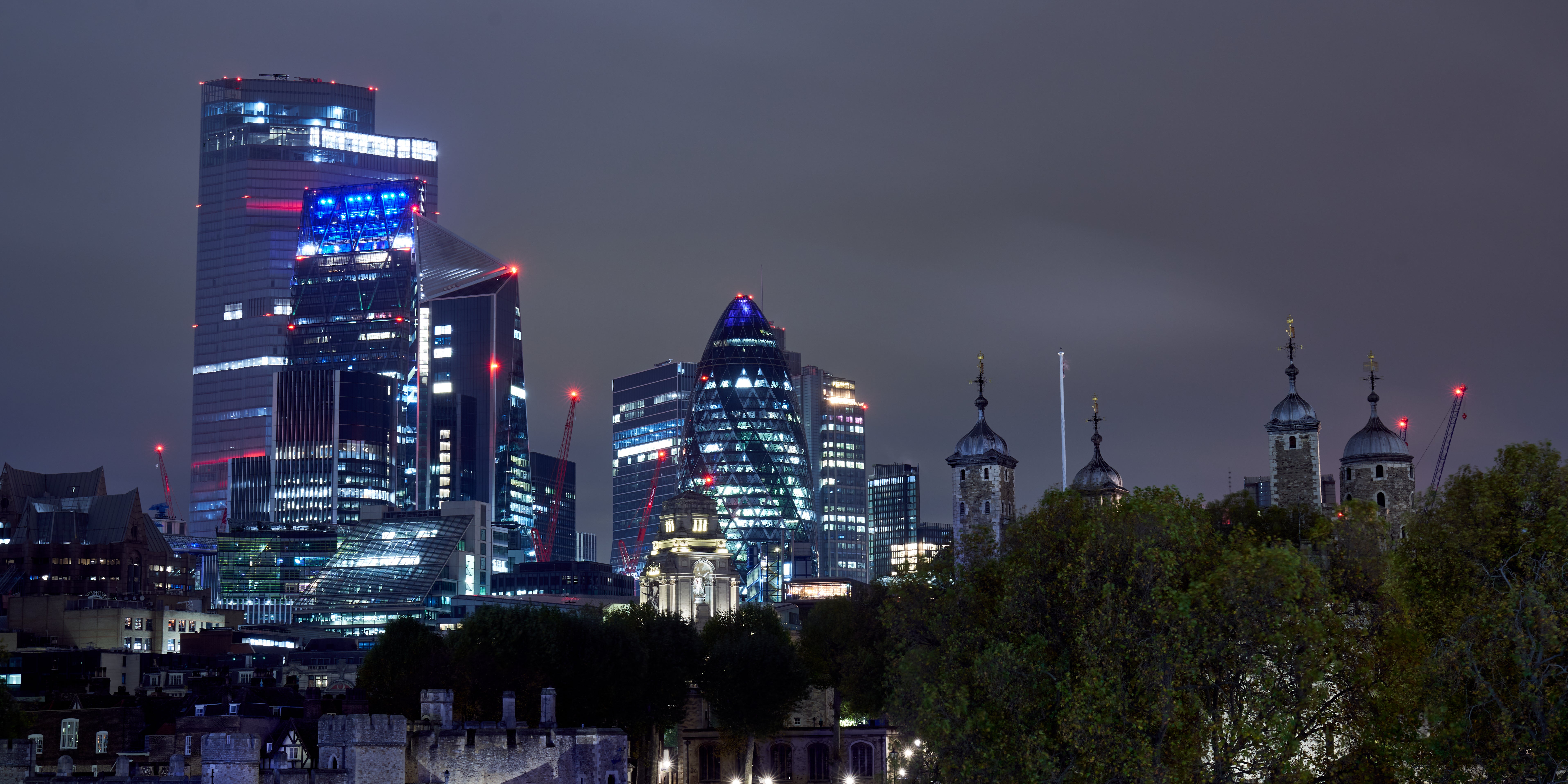 Looking across to the square mile financial district. London stocks fell back on Friday (John Walton/PA)