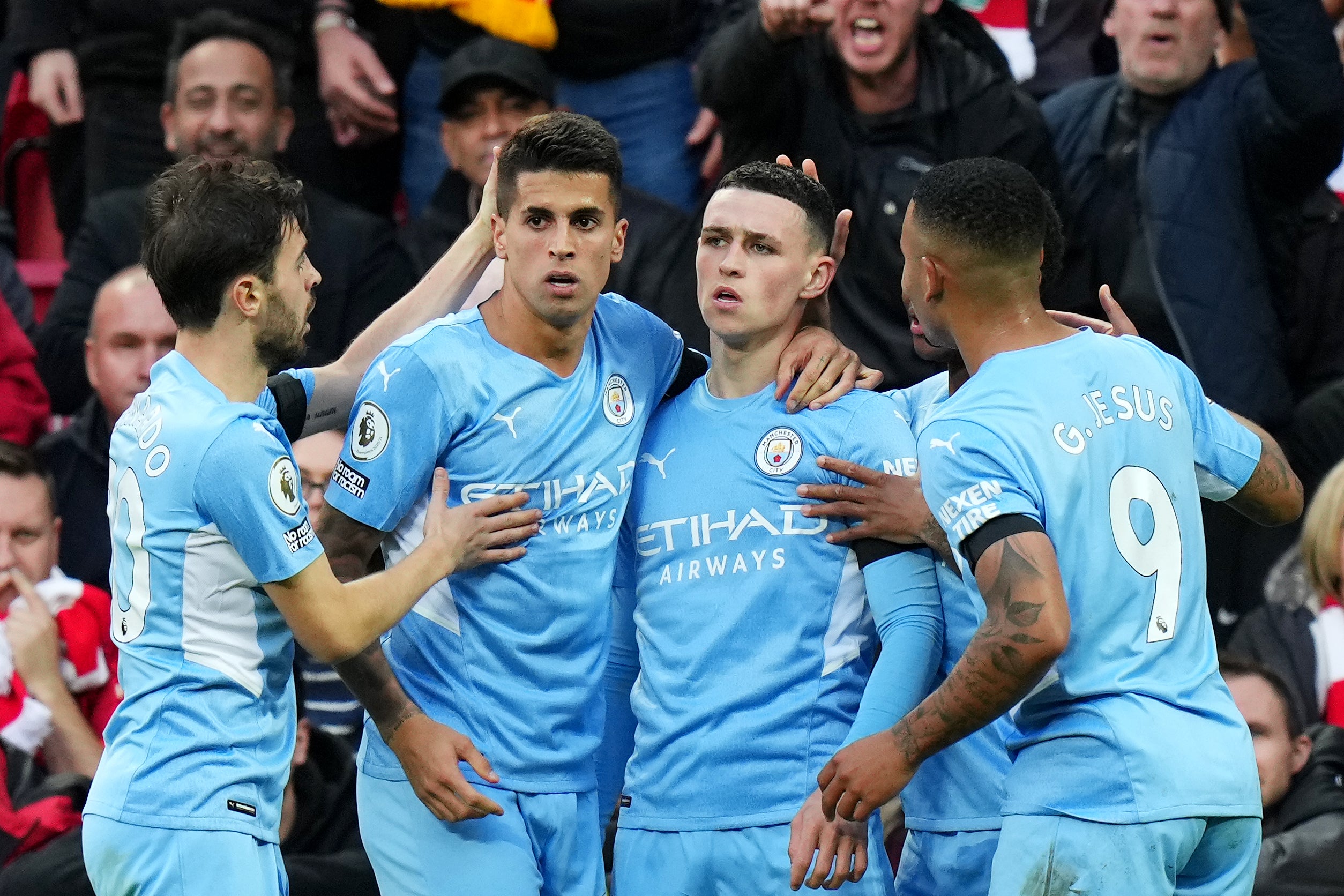 Phil Foden was the pick of City’s performers at Liverpool