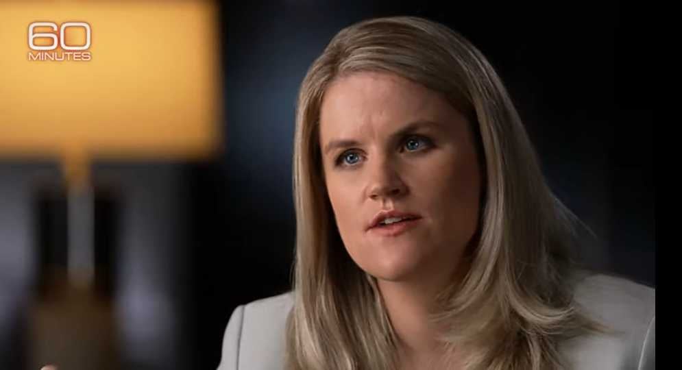 Frances Haugen during her CBS News interview with Scott Pelley