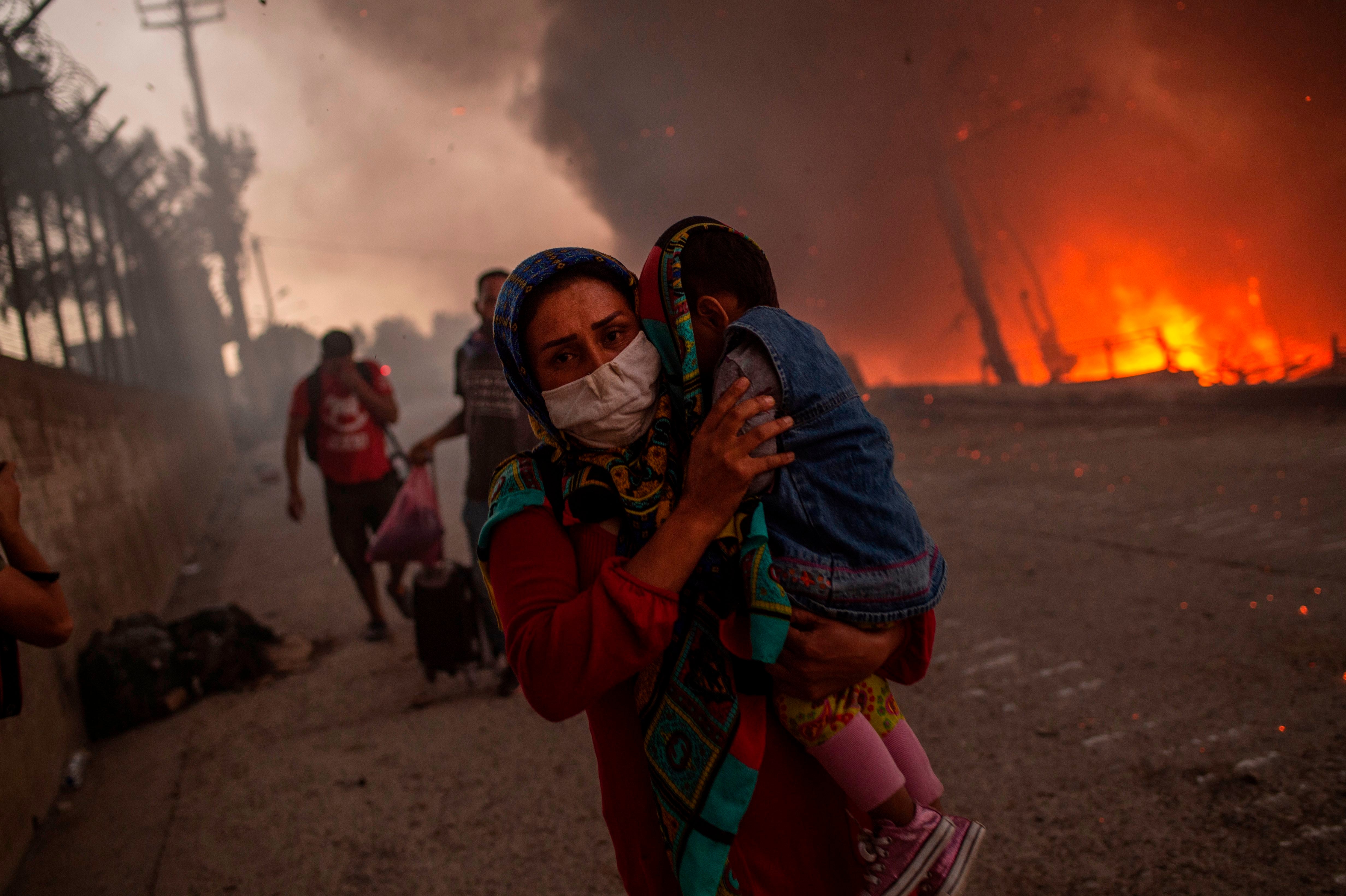 Asylum seekers were left homeless in September last year after a fire gutted Greece’s largest migrant camp on Lesbos