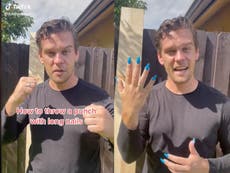 Former royal marine demonstrates how to throw a punch with acrylic nails on