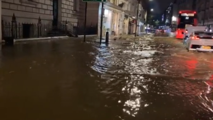 London roads have been hit by overnight flooding