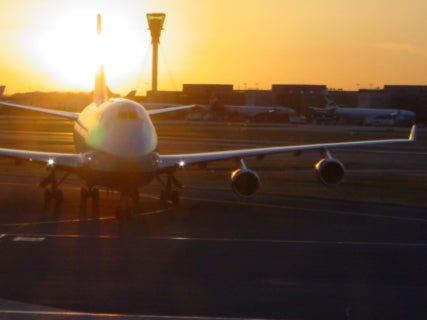 Sun setting: a British Airways Boeing 747 at Heathrow, in the days when it was Europe’s premier airport