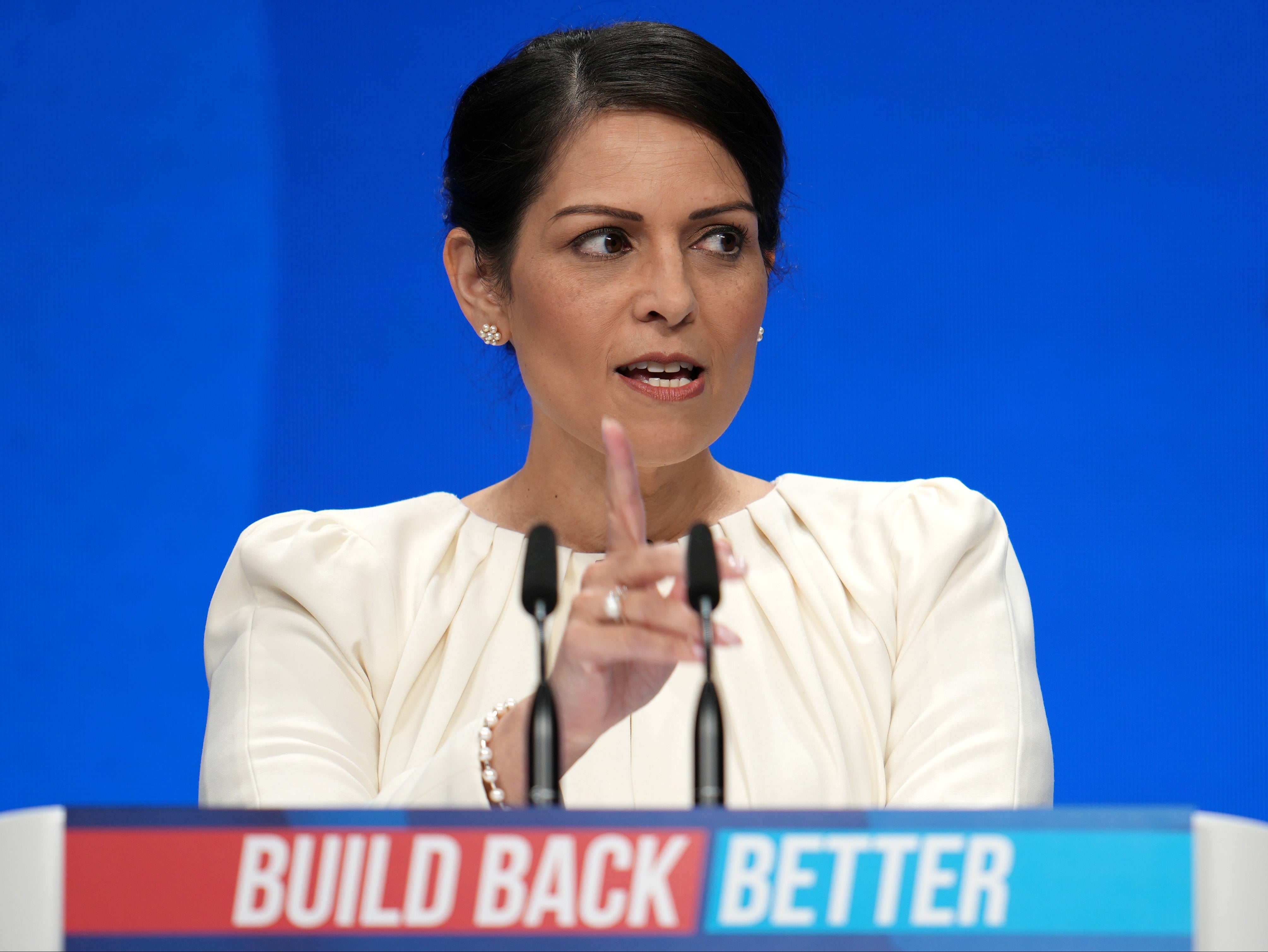 Priti Patel at the Tory conference