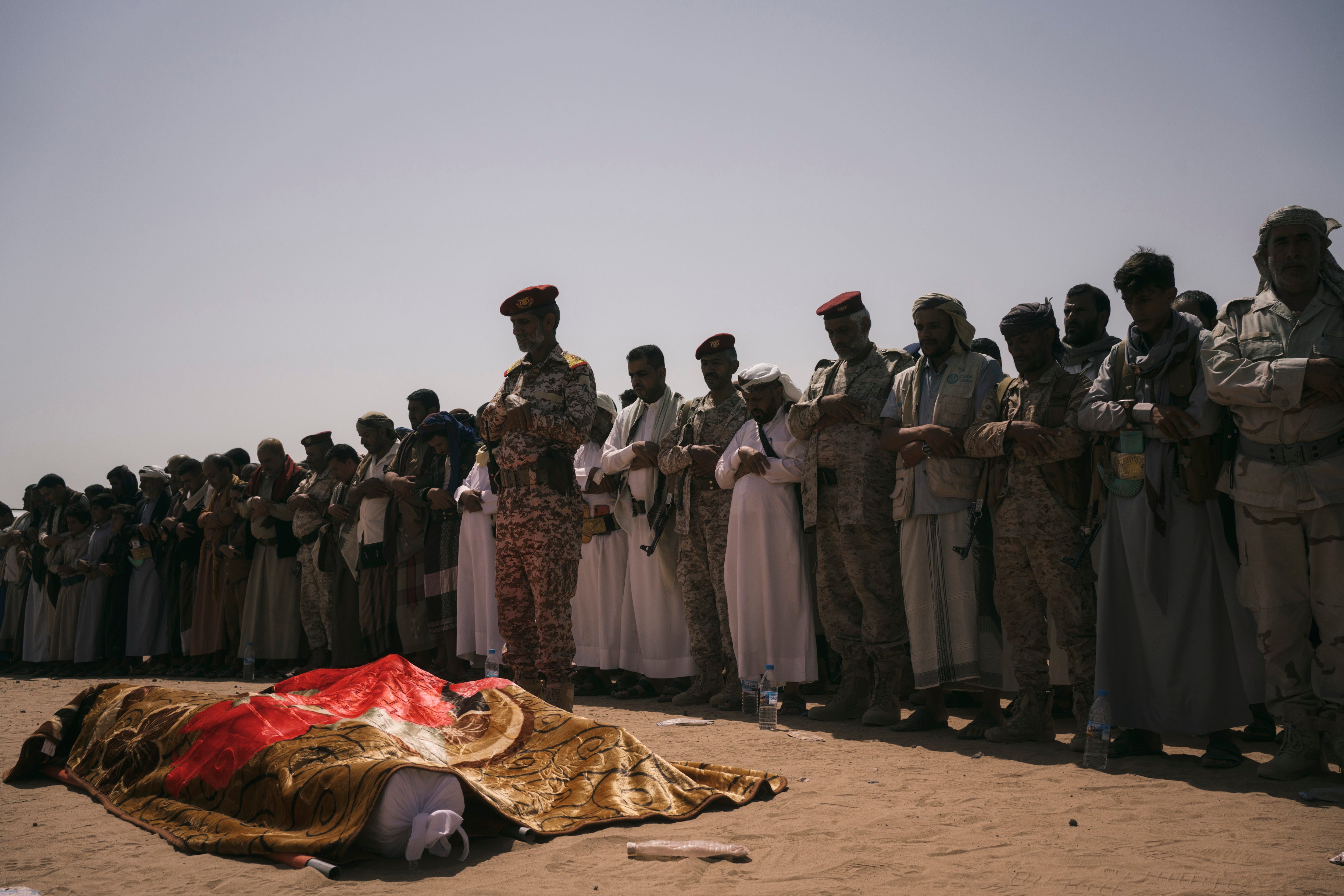 Mourners remember soldiers Ibrahim al-Qamhi and Abdo al-Kahli