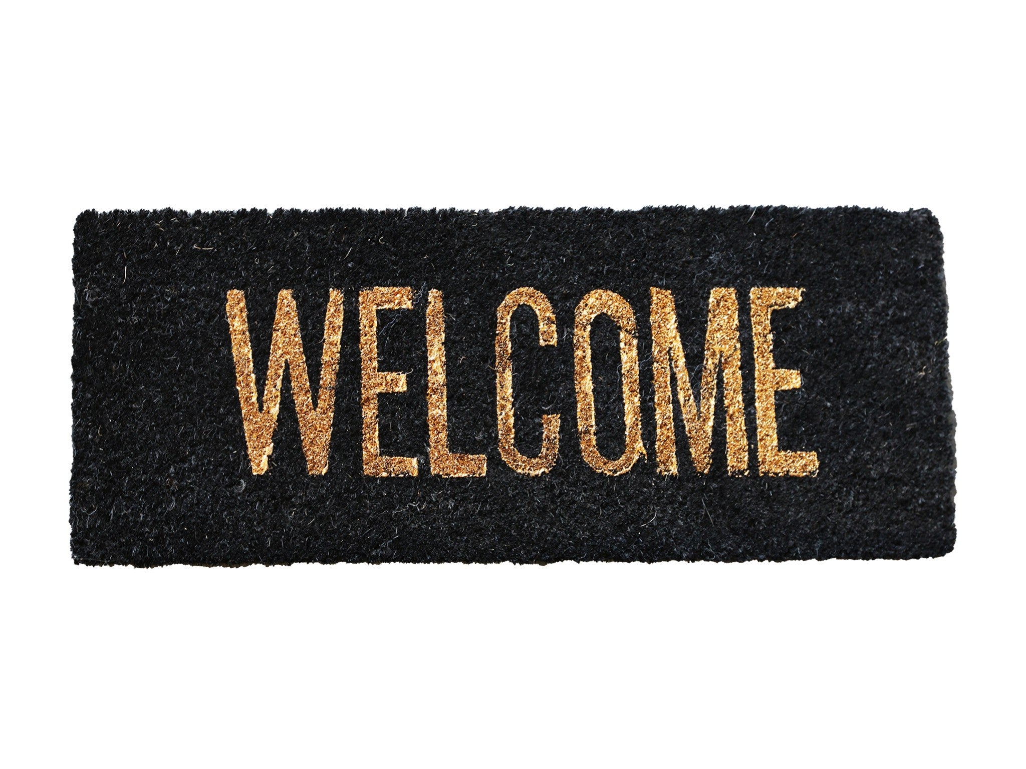 Rocket and George black & gold welcome doormat indybest