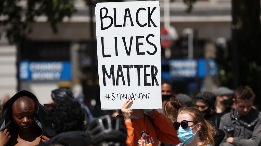 A Black Lives Matter demonstration in the UK, last summer.