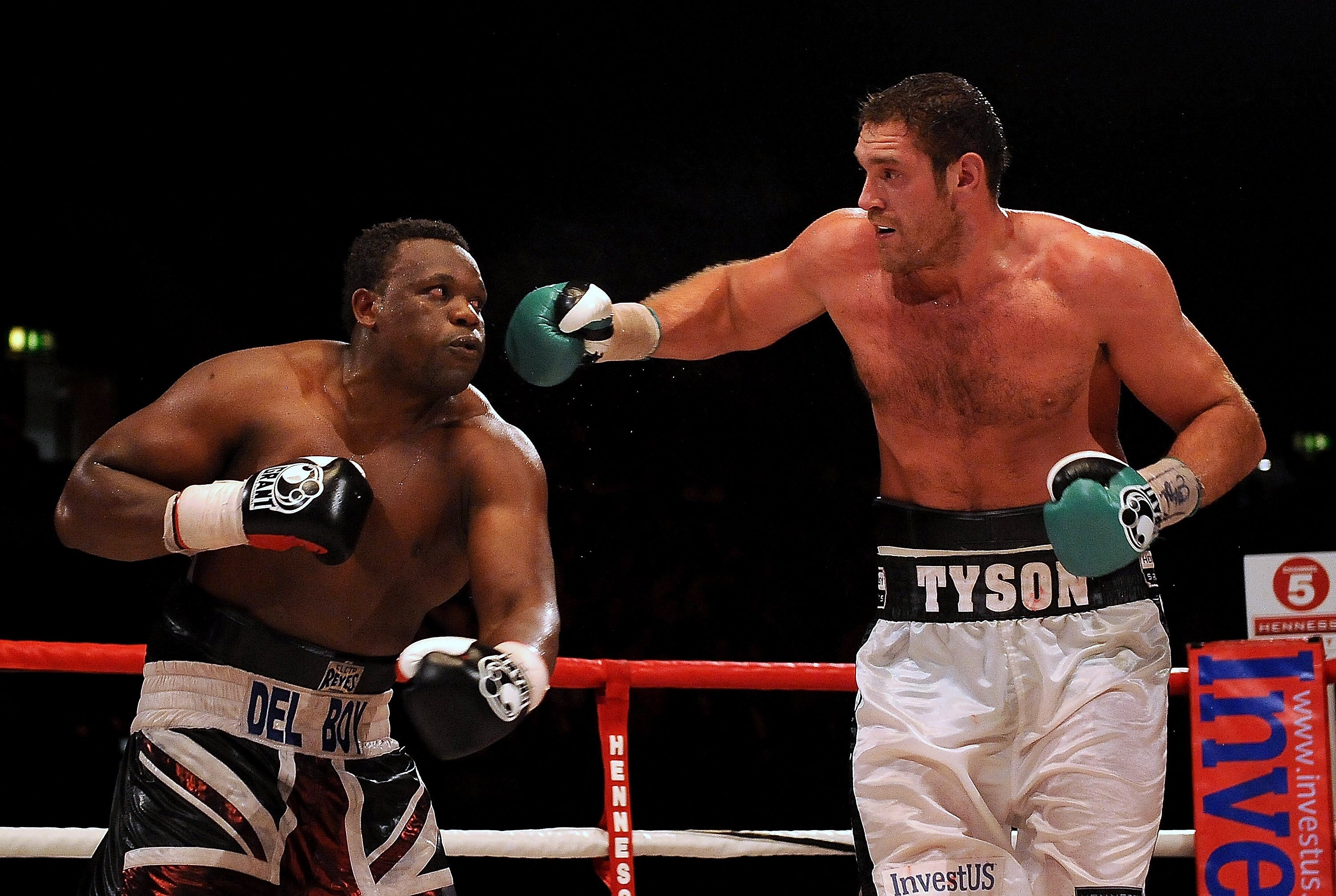 Tyson Fury winning his first international title against Dereck Chisora in 2011