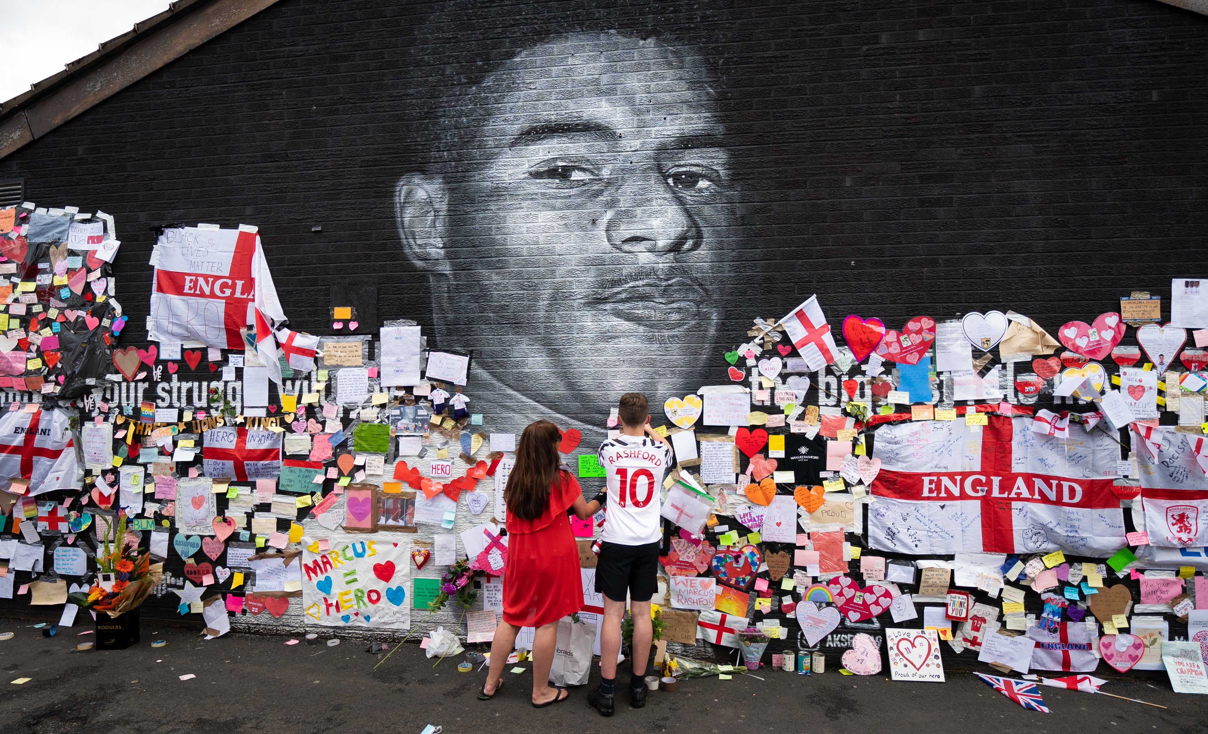 A Manchester mural painted in support of Marcus Rashford (Danny Lawson.PA)