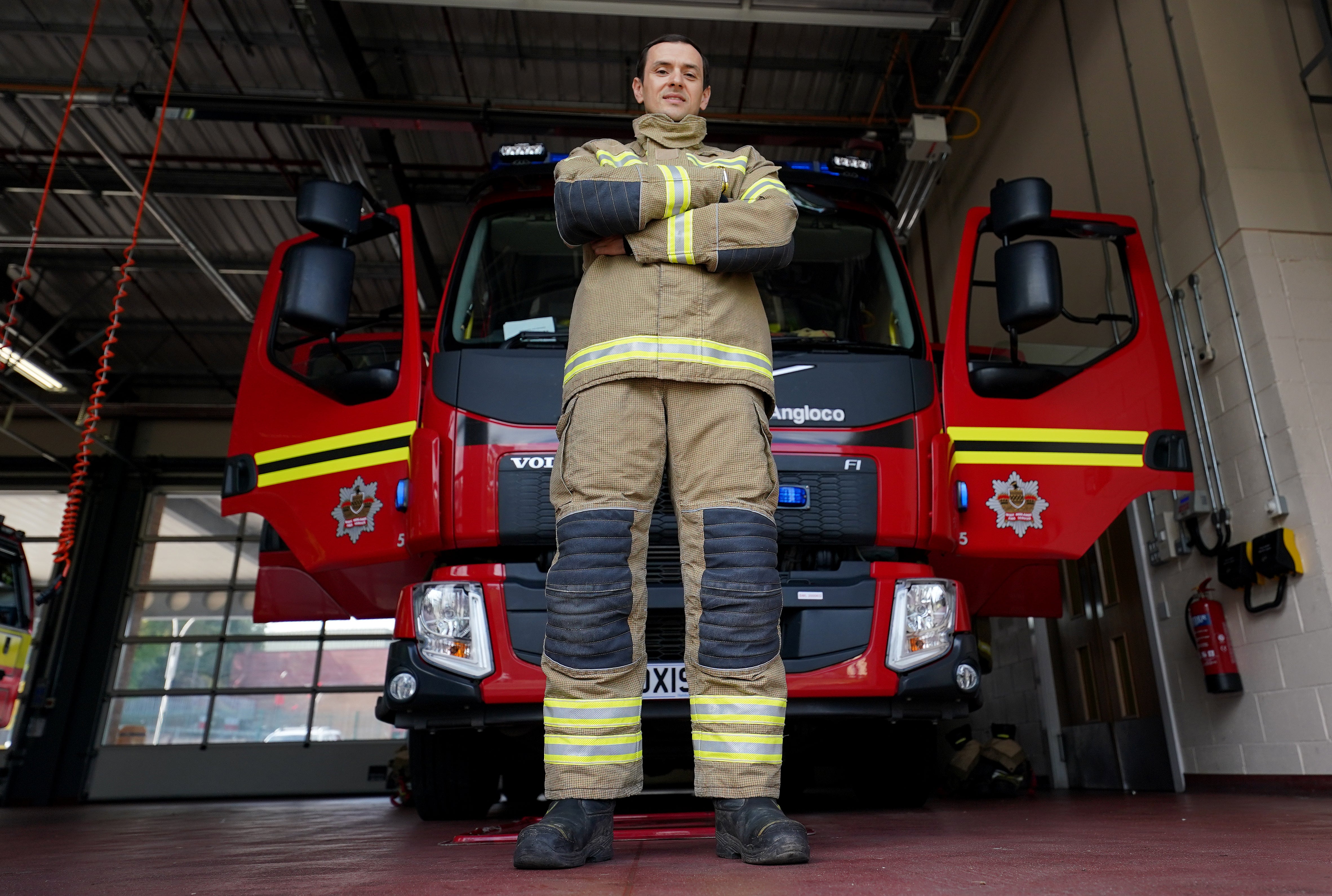 Nicholls has followed his father into the fire service. (David Davies/PA).