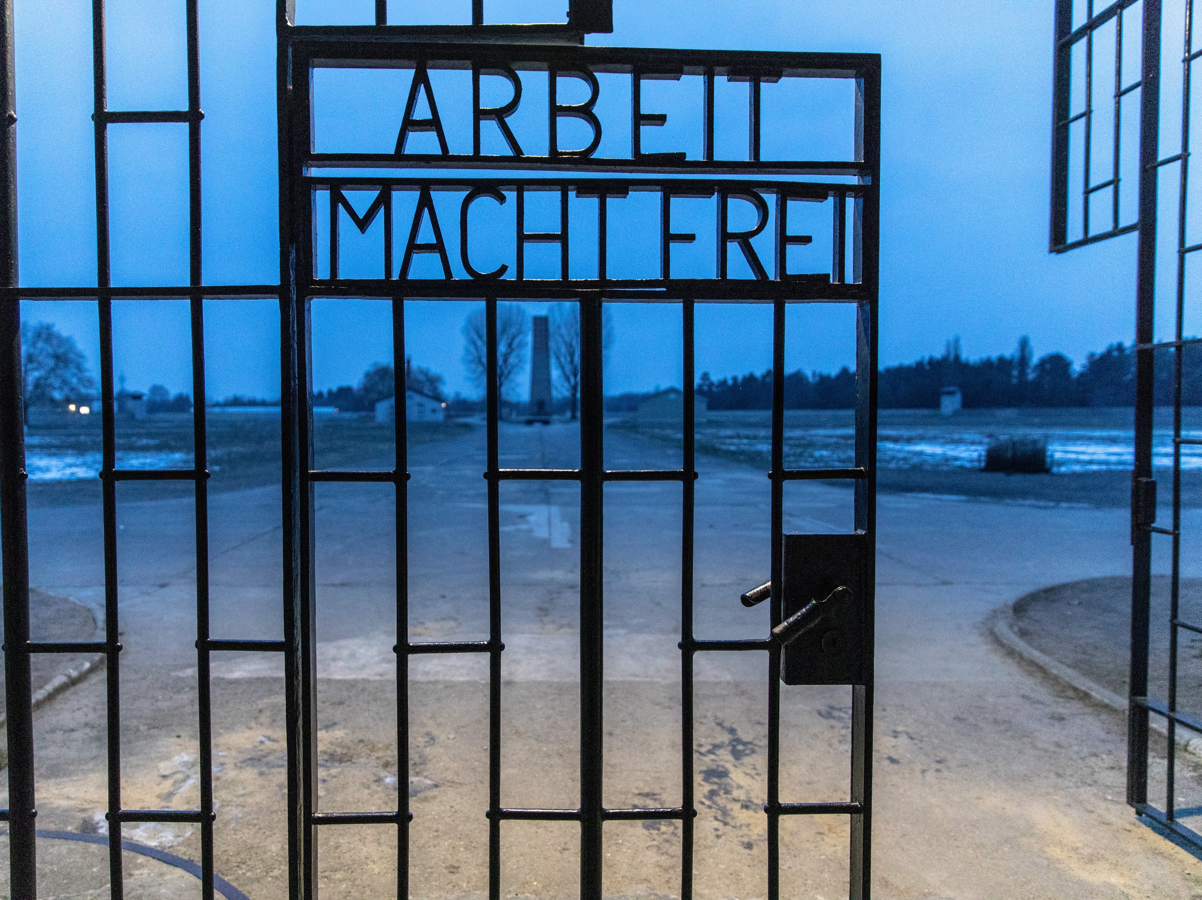 ‘Work sets you free’ inscribed on the Sachsenhausen concentration camp gates