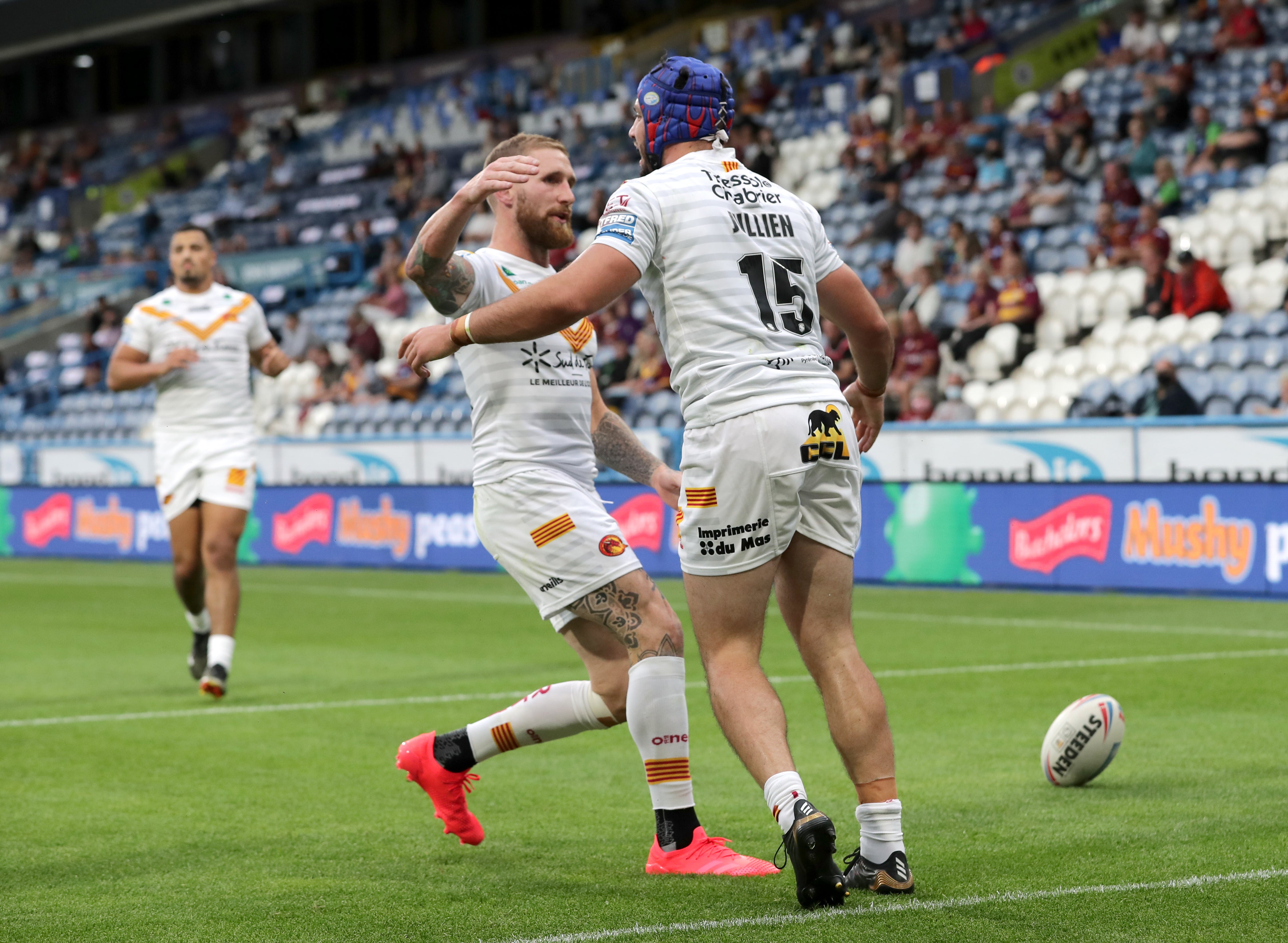 Catalans Dragons stand in the way of St Helens’ bid for a hat-trick of Grand Final wins (PA Images/Richard Sellers)