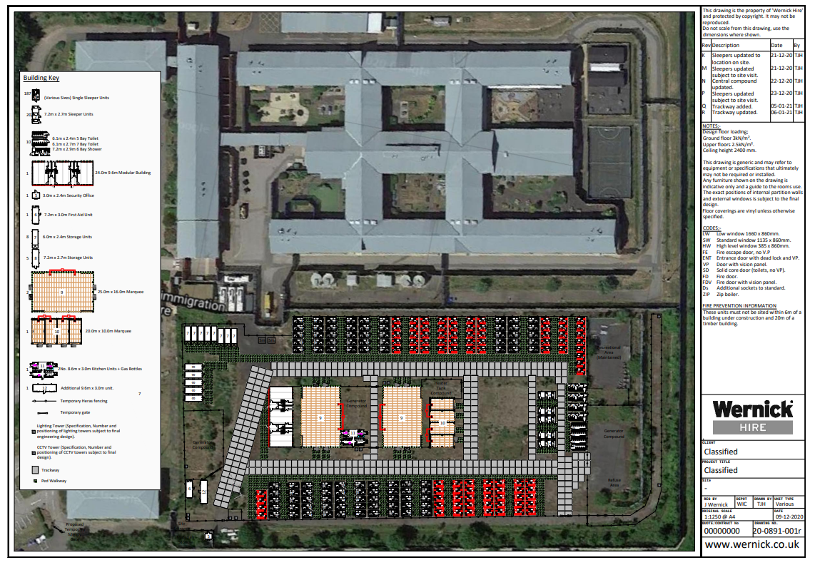 A plan of the camp shows there would have been one shower to every eight residents