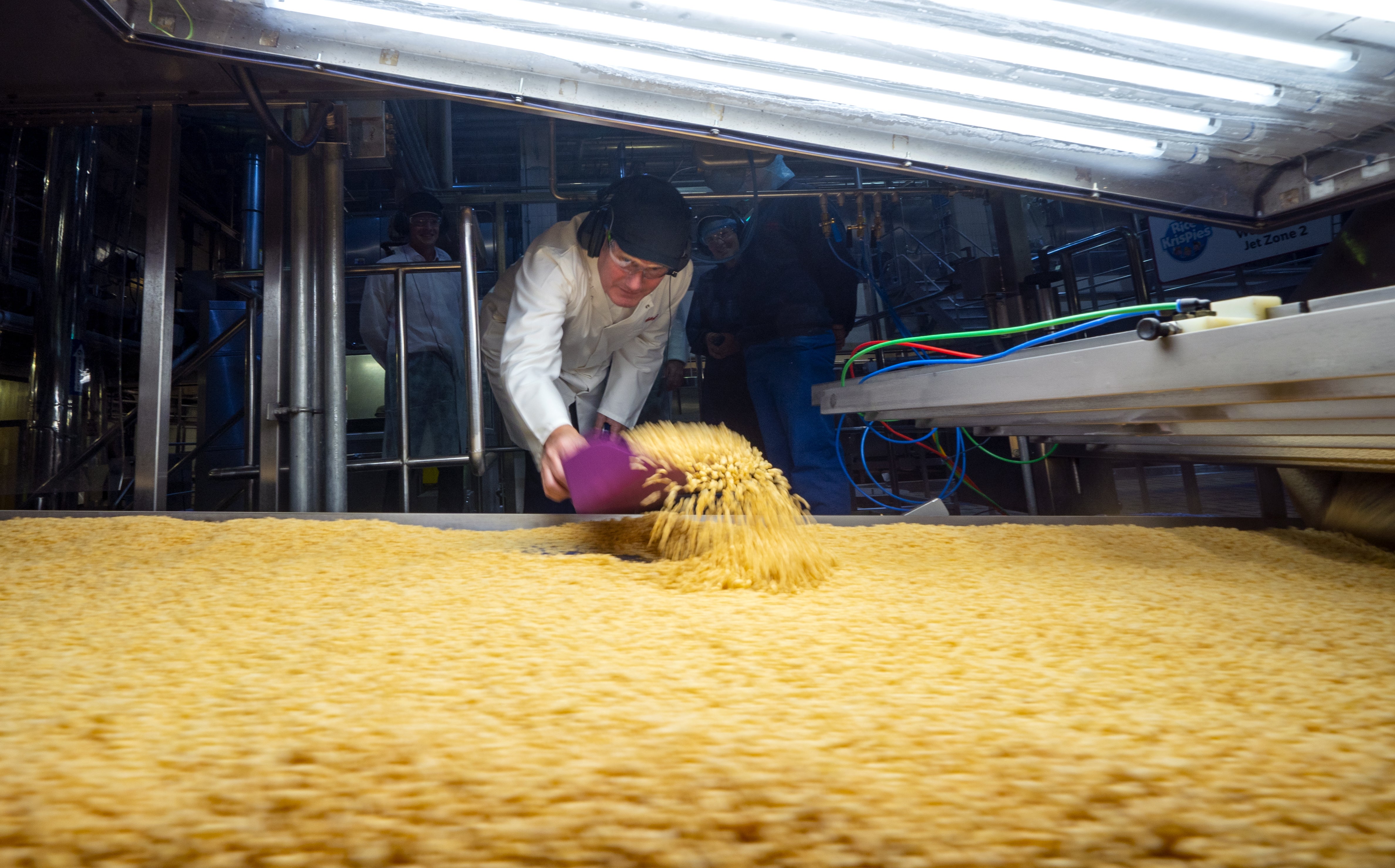 Labour leader Sir Keir Starmer during a visit to the Kellogg’s plant in Manchester (Peter Byrne/PA)