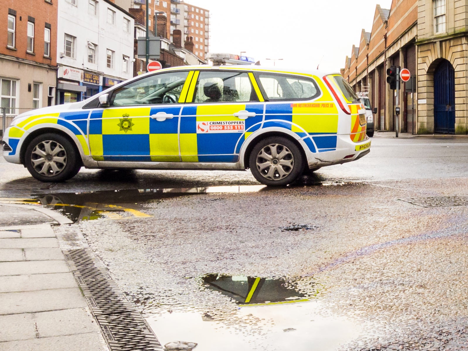 A Nottinghamshire police vehicle parked