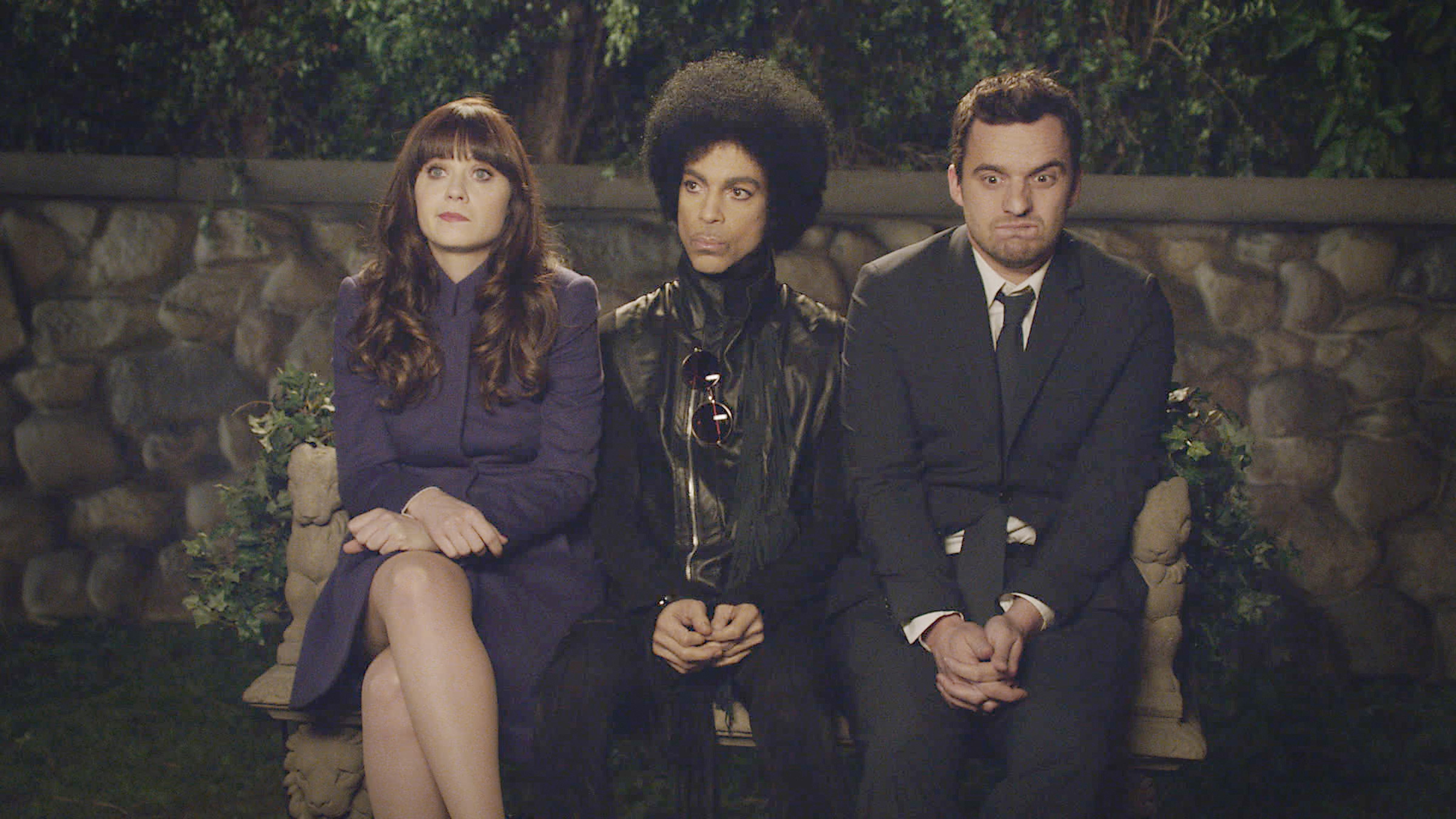 With Zooey Deschanel and Prince in ‘New Girl'