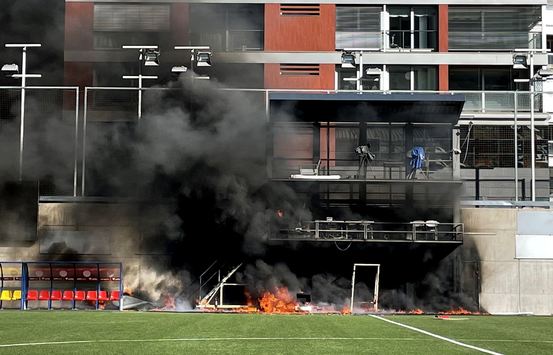 A fire broke out at the stadium on the eve of the match (Simon Peach/PA)