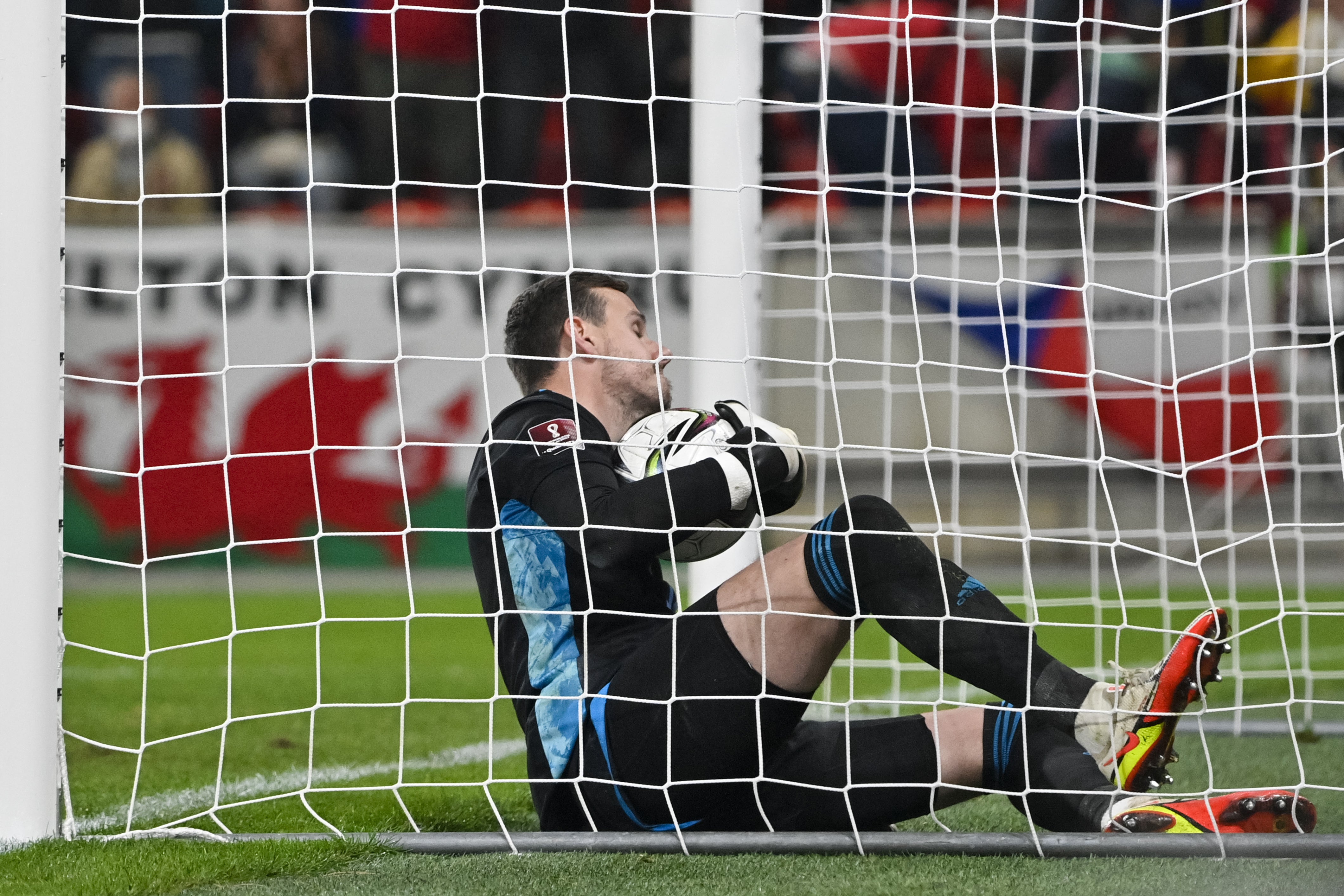 Wales goalkeeper Danny Ward scores an own goal in the 2-2 draw with the Czech Republic (PA Wire via CTK)