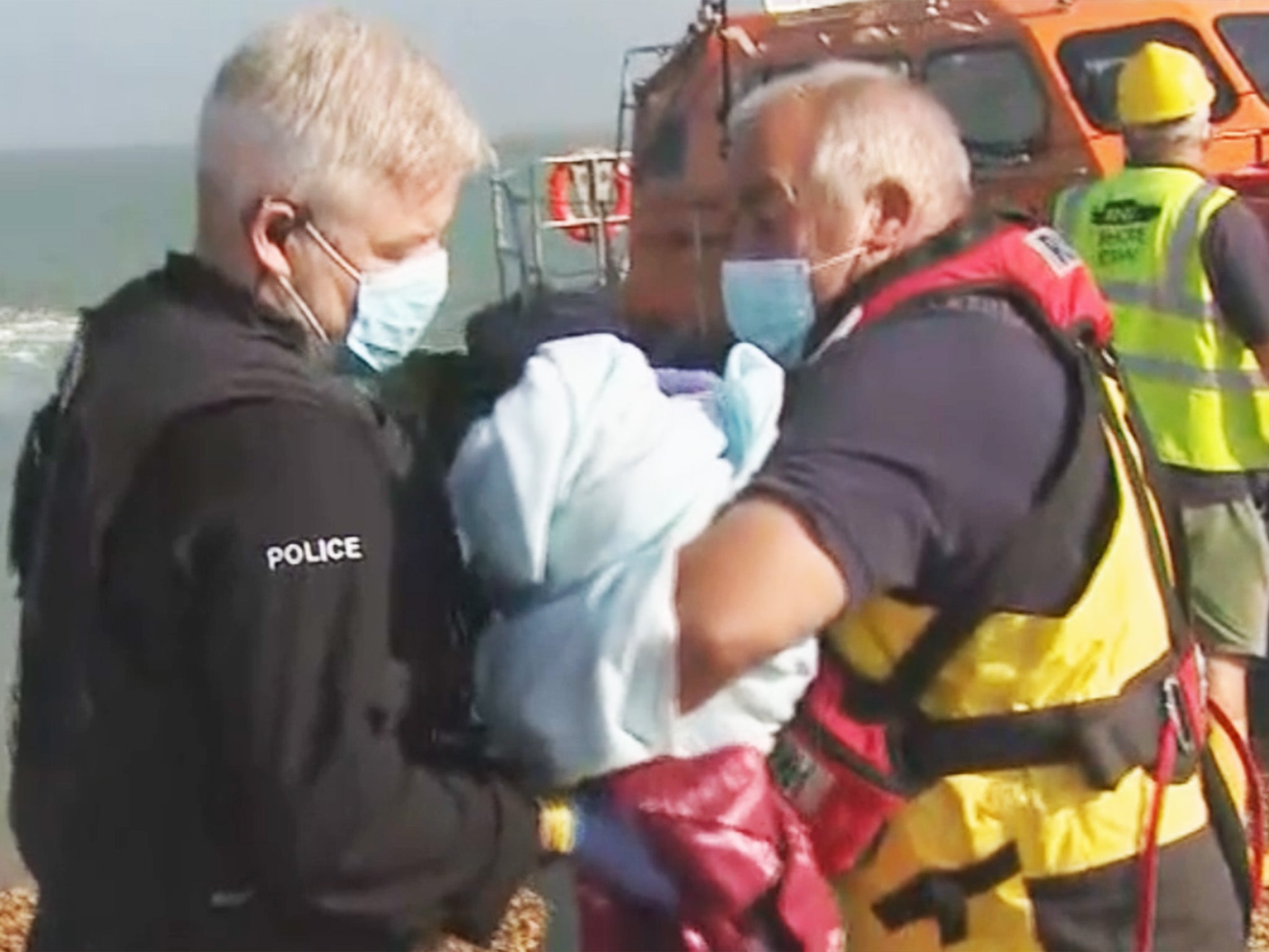 The infant was brought to shore ahead of her mother