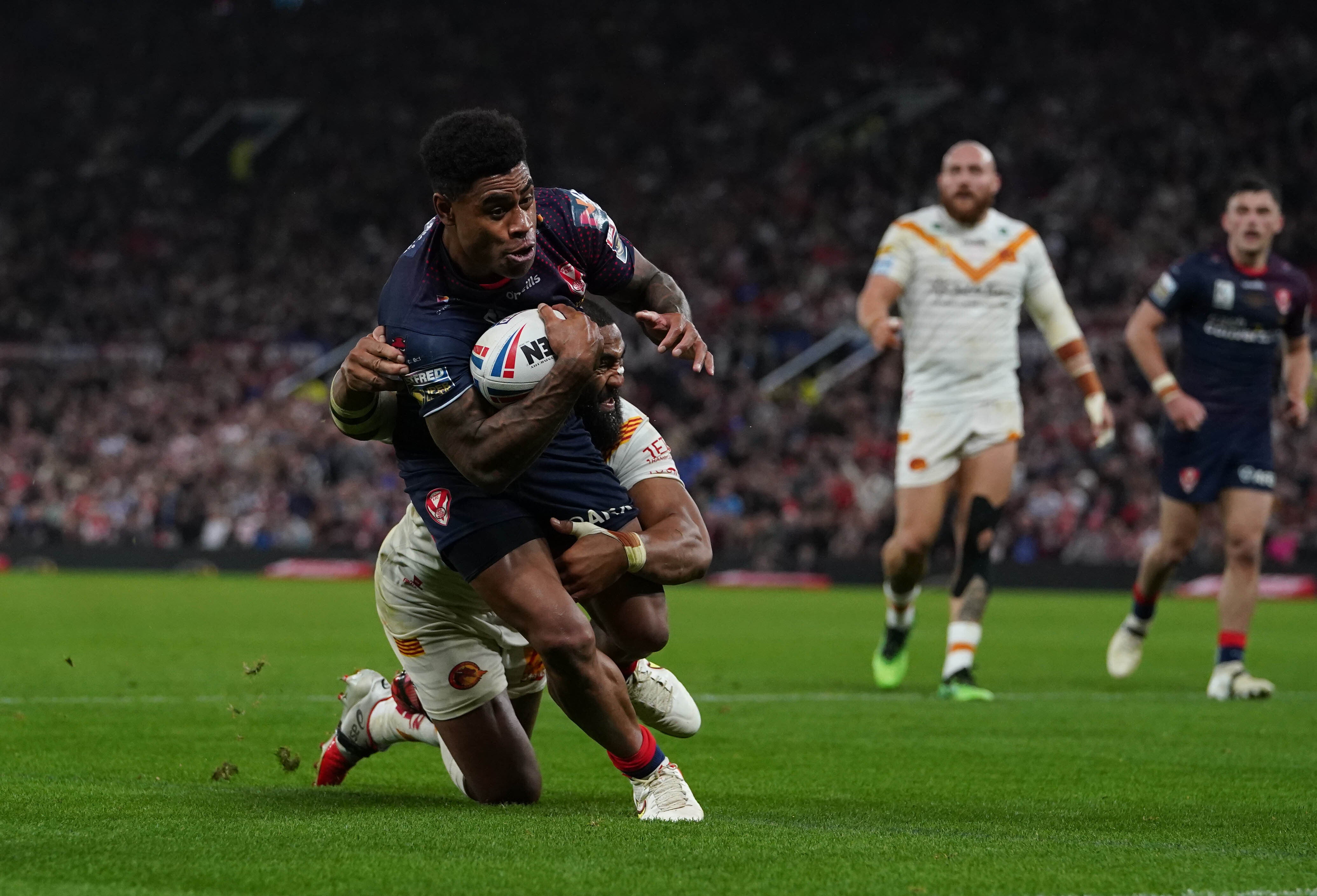 Kevin Naiqama scored two tries as St Helens won the Grand Final (Martin Rickett/PA)