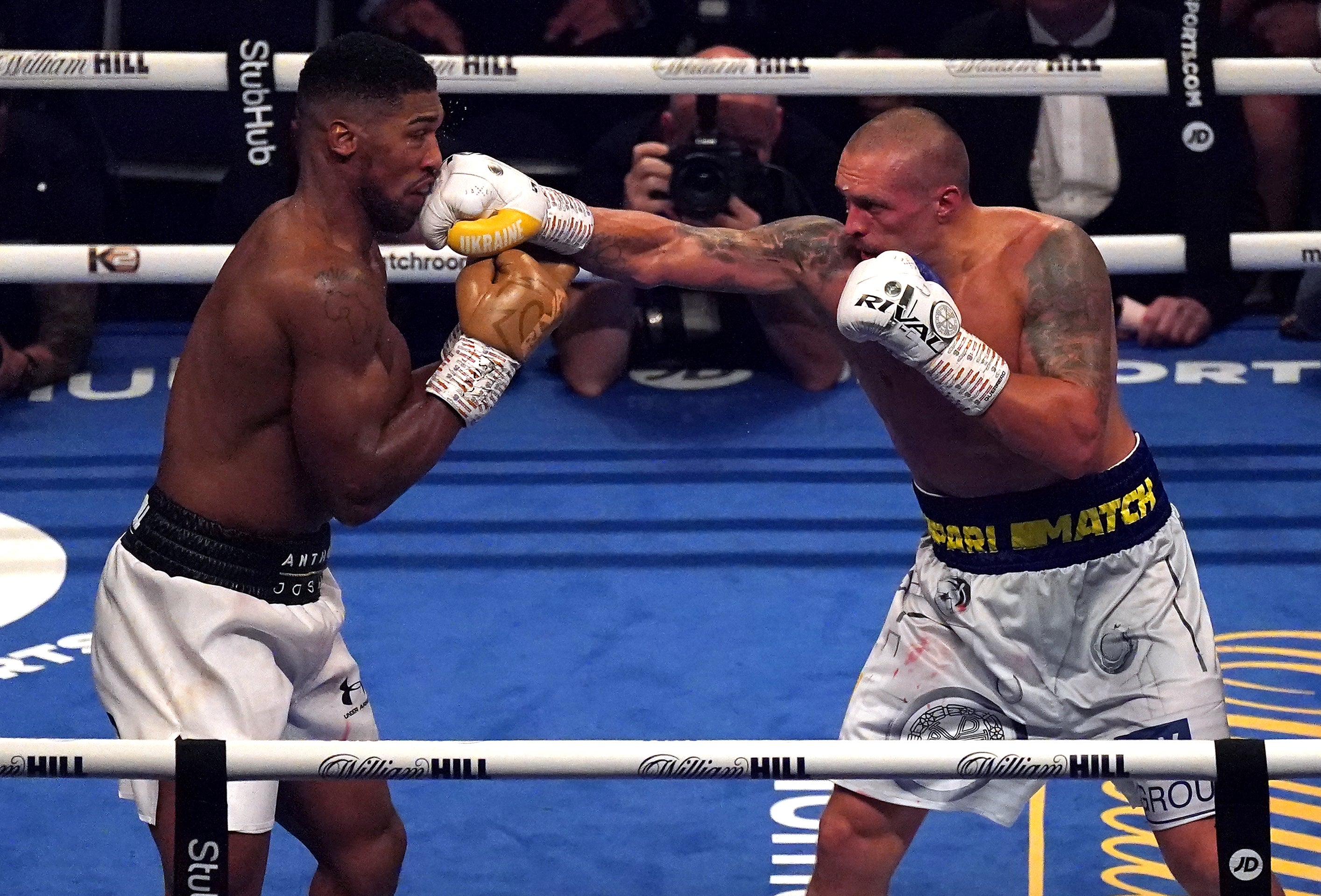 British heavyweight Anthony Joshua (left) was outclassed by Oleksandr Usyk