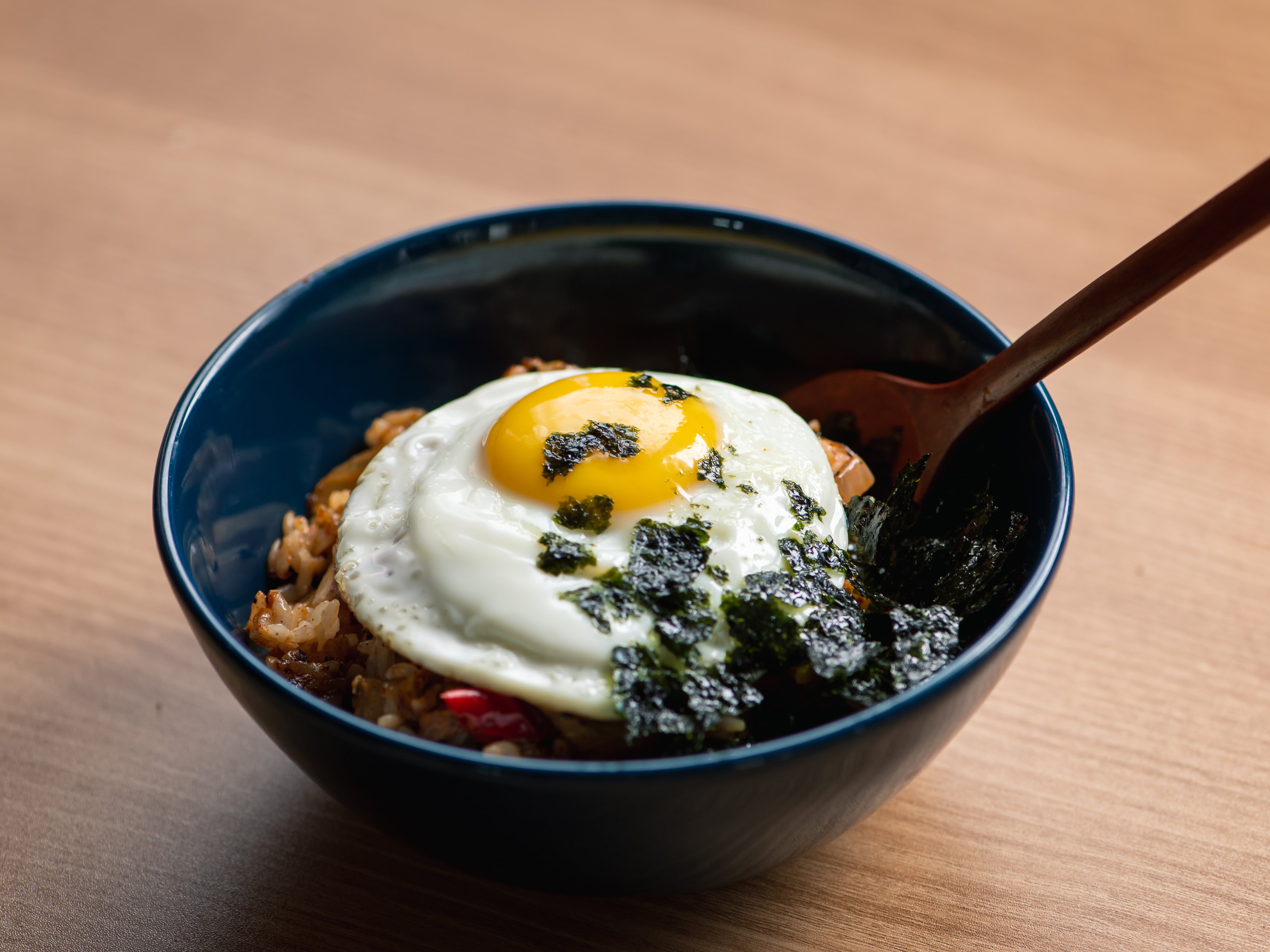 Gyeran bap is a lifesaving Korean pantry meal of fried eggs stirred into steamed white rice