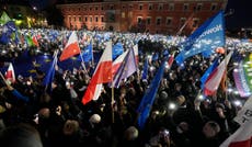 4 detained during massive pro-EU protest in Poland