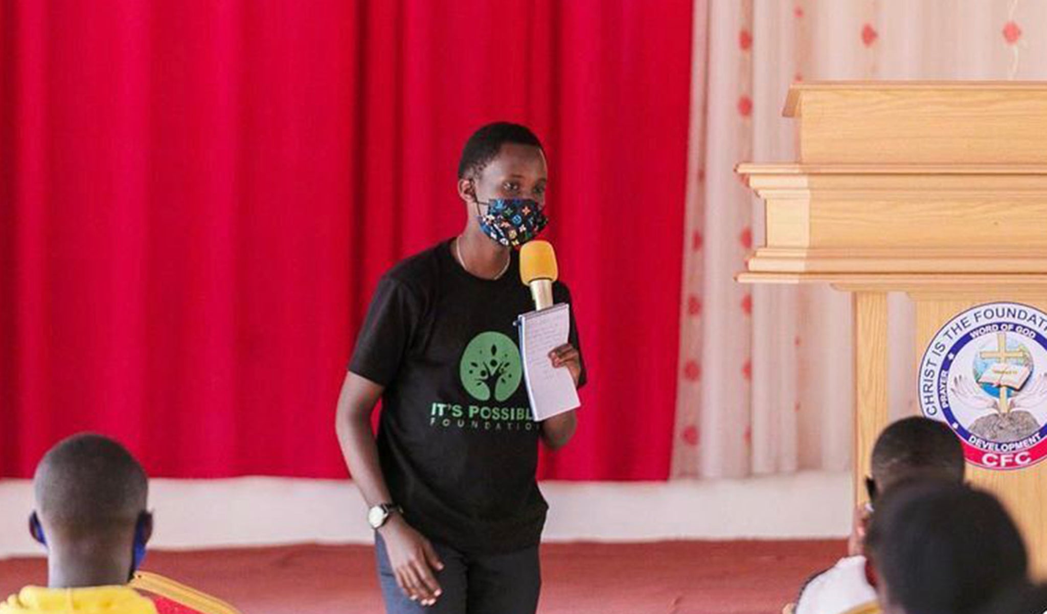 Divin Murenzi, 23 is the founder of the "It's Possible Foundation" branch in Kigali.