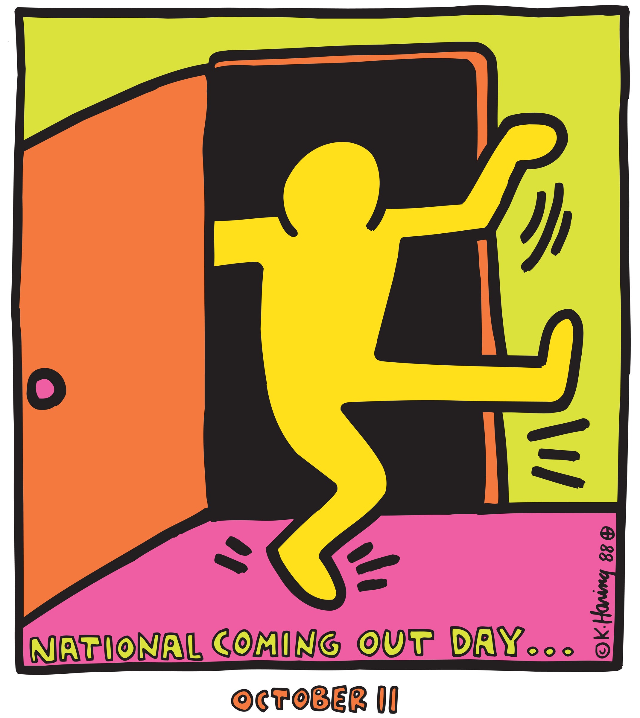 The Keith Haring-designed logo for National Coming Out Day