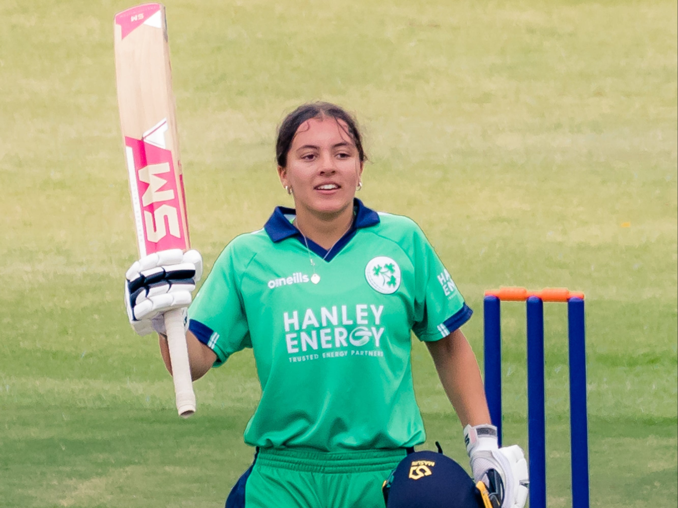 Amy Hunter is the youngest ever player to score a century in a one-day international (Cricket Ireland Handout/PA)