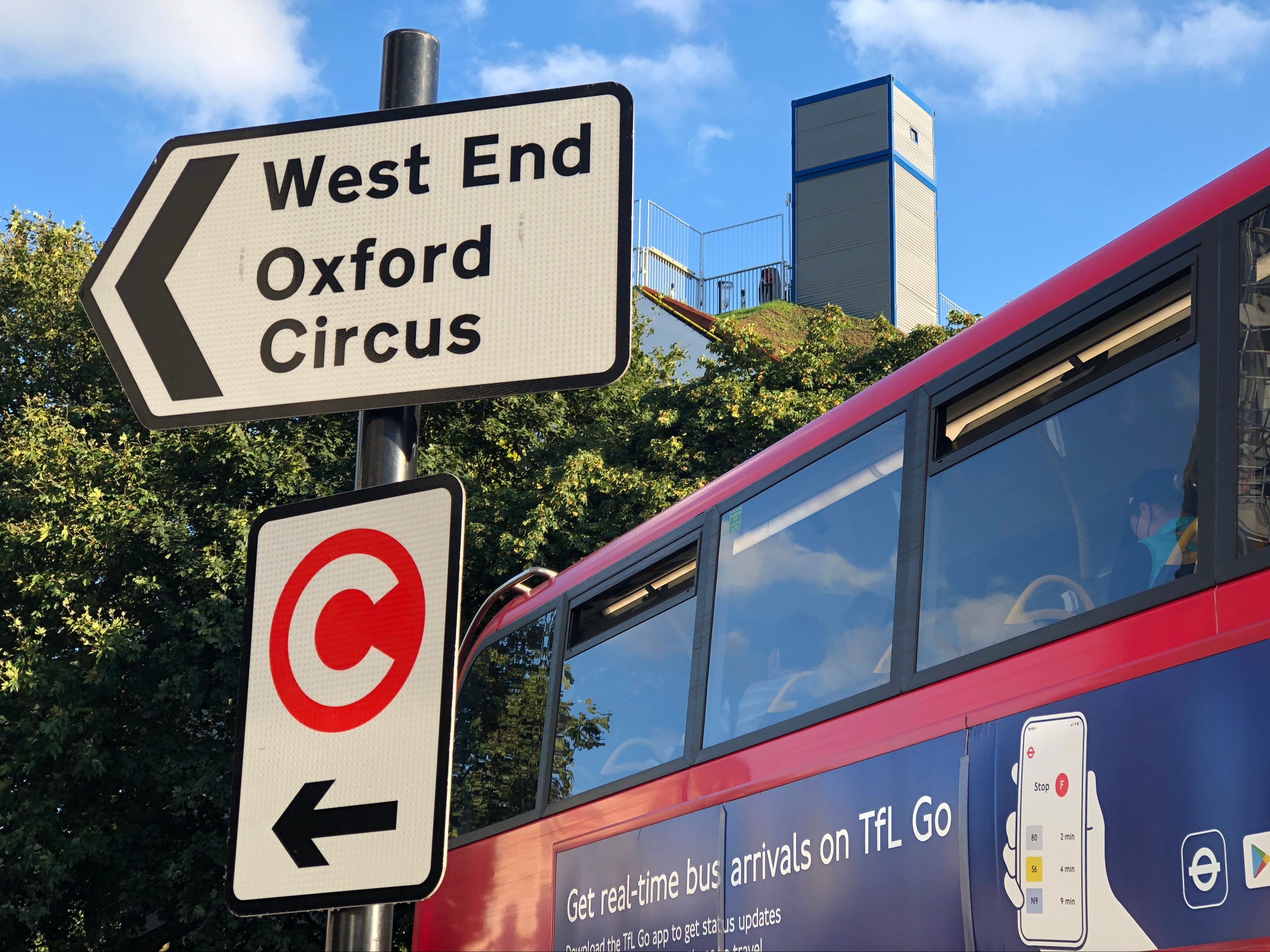 Welcome back? A bus at Marble Arch in central London, location for the controversial Mound tourist attraction