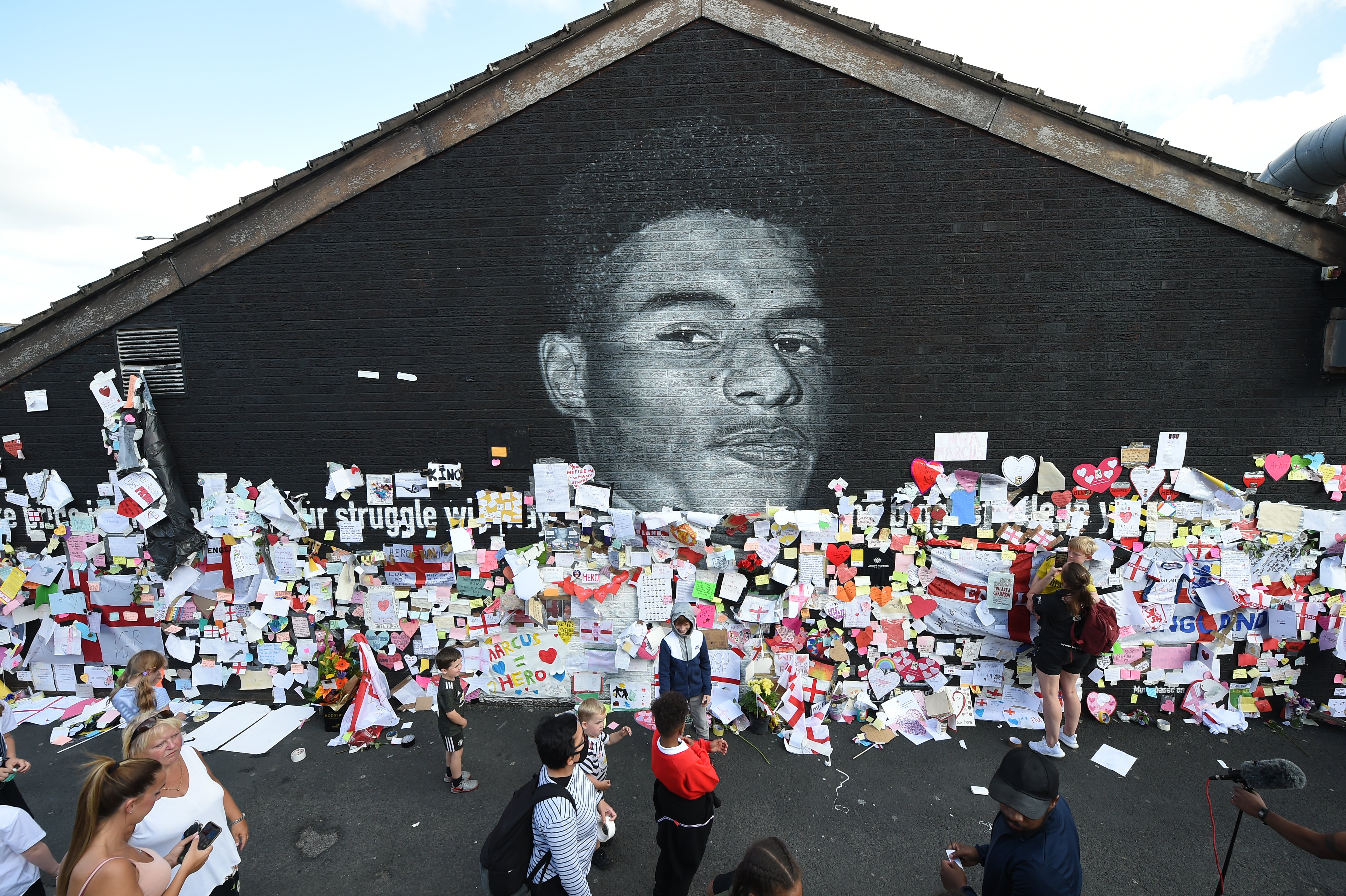 The 23-year-old footballers mural in Withington, South Manchester can now be viewed on Google Street View.