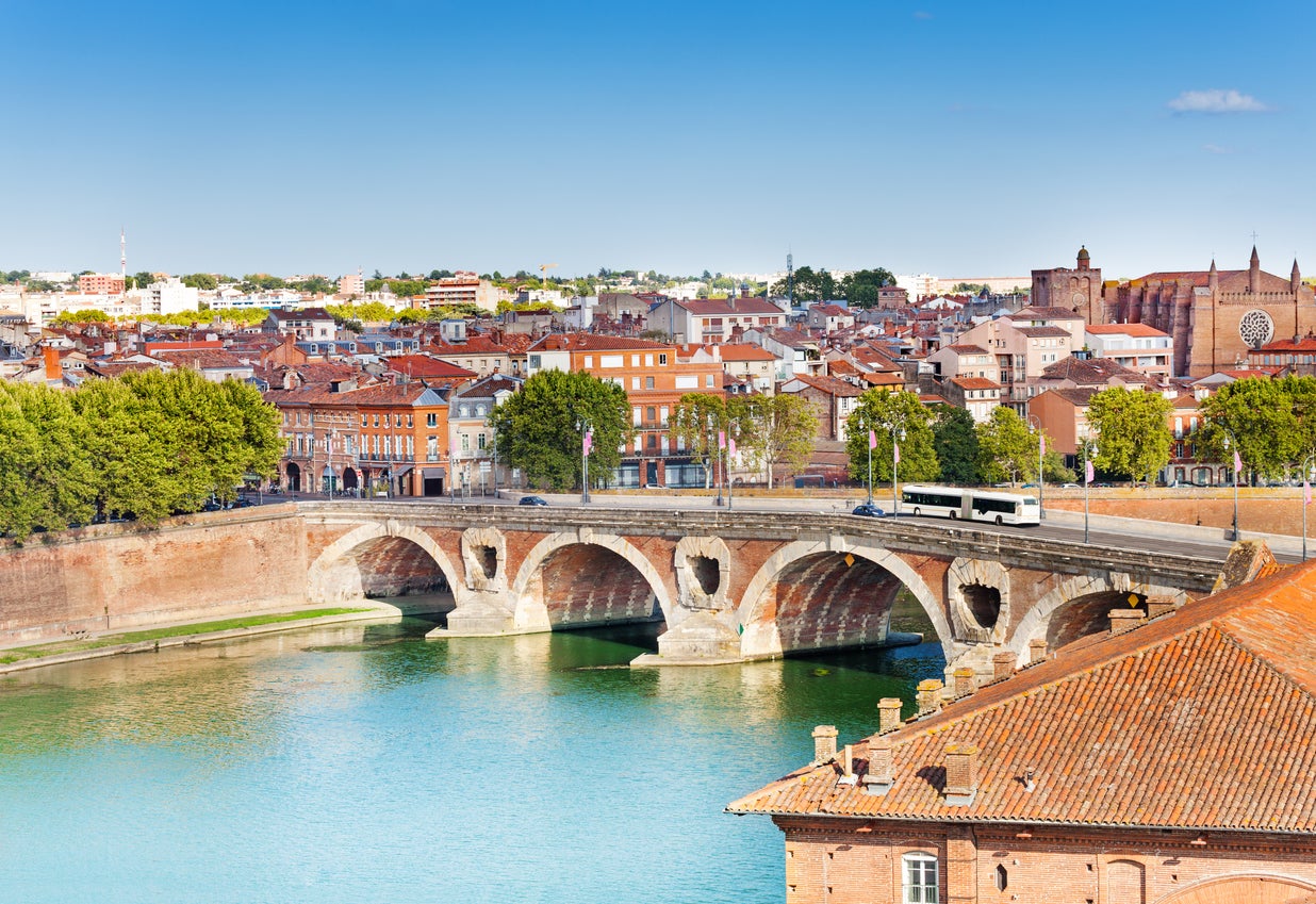 Toulouse and Pont Neuf bridge across the Garonne