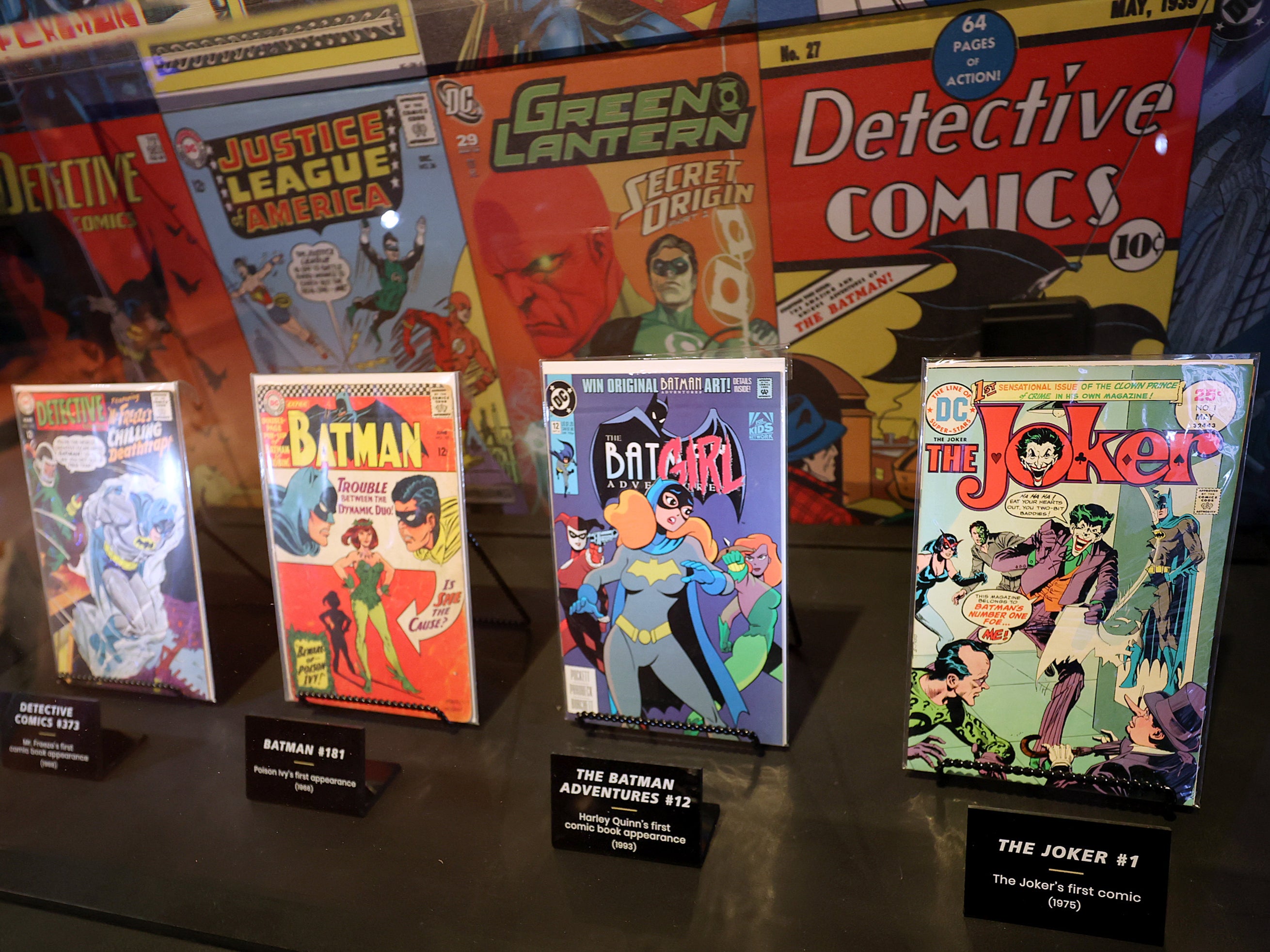 Comic books on display at the Warner Bros Studios on 24 June 2021 in Burbank, California