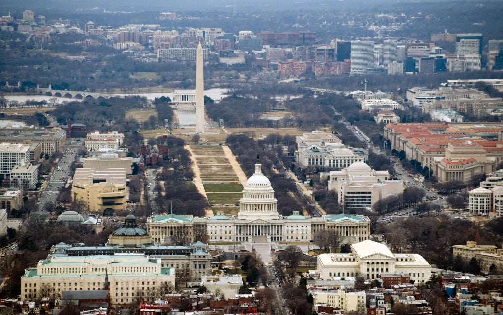 The downtown area of Washington DC