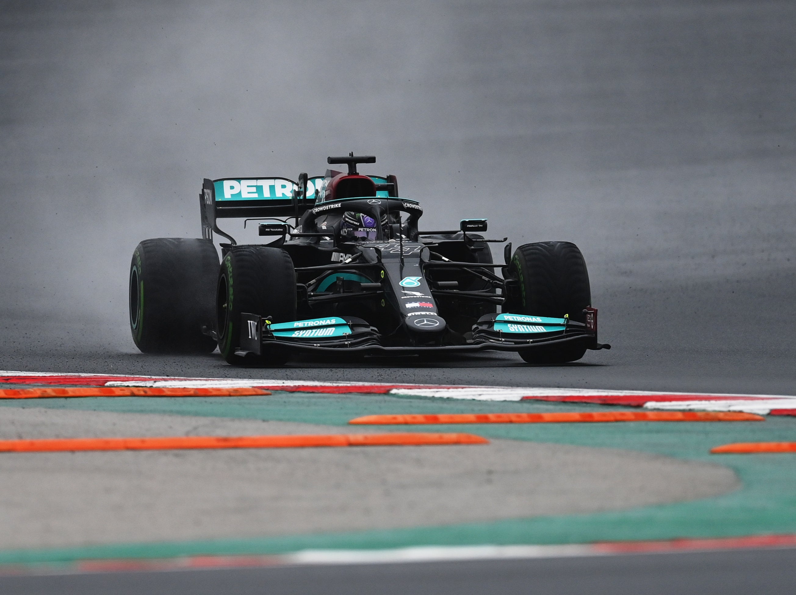 Lewis Hamilton driving at the Turkish Grand Prix