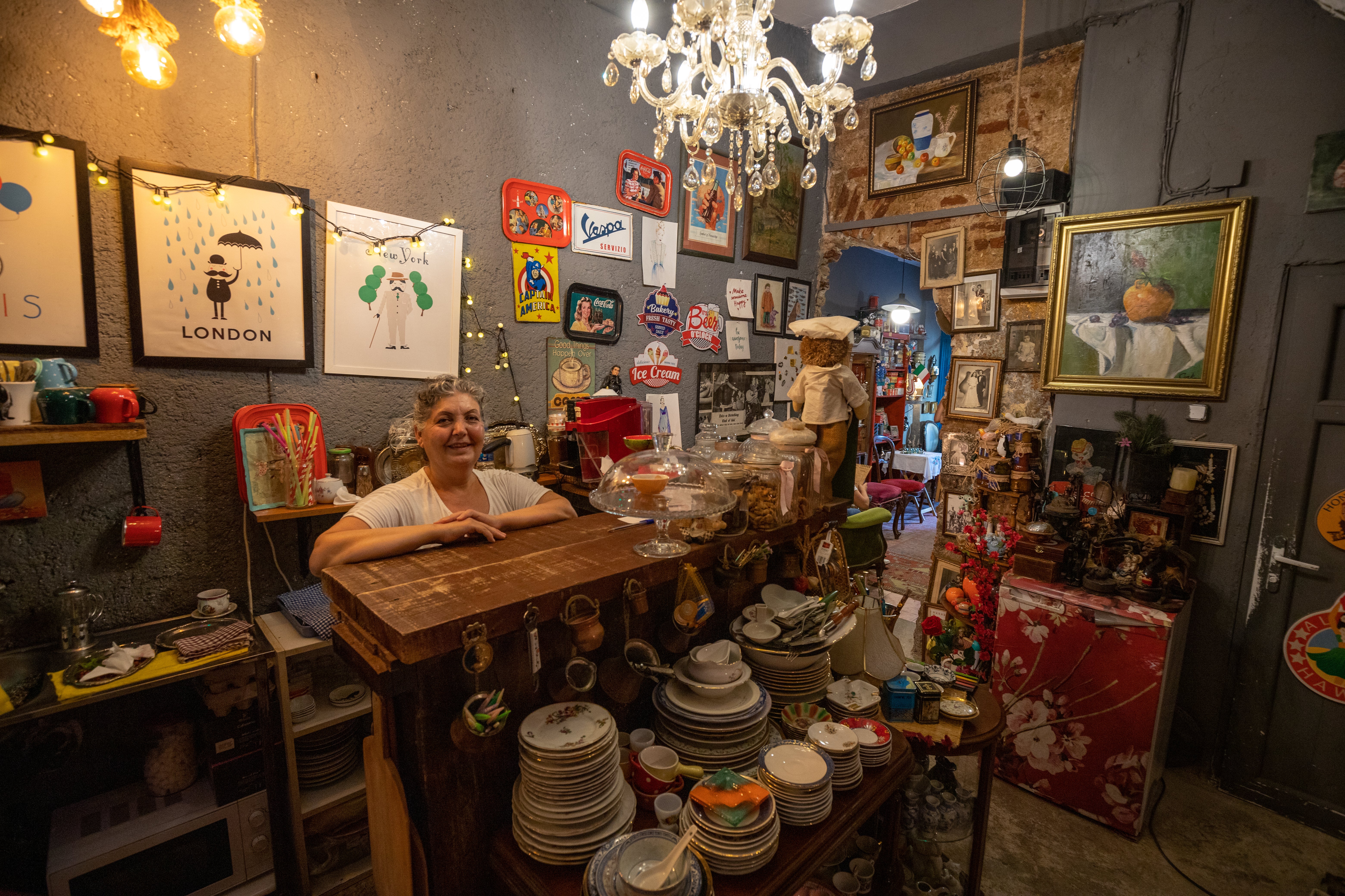 A smiling vendor in Balat, Istanbul