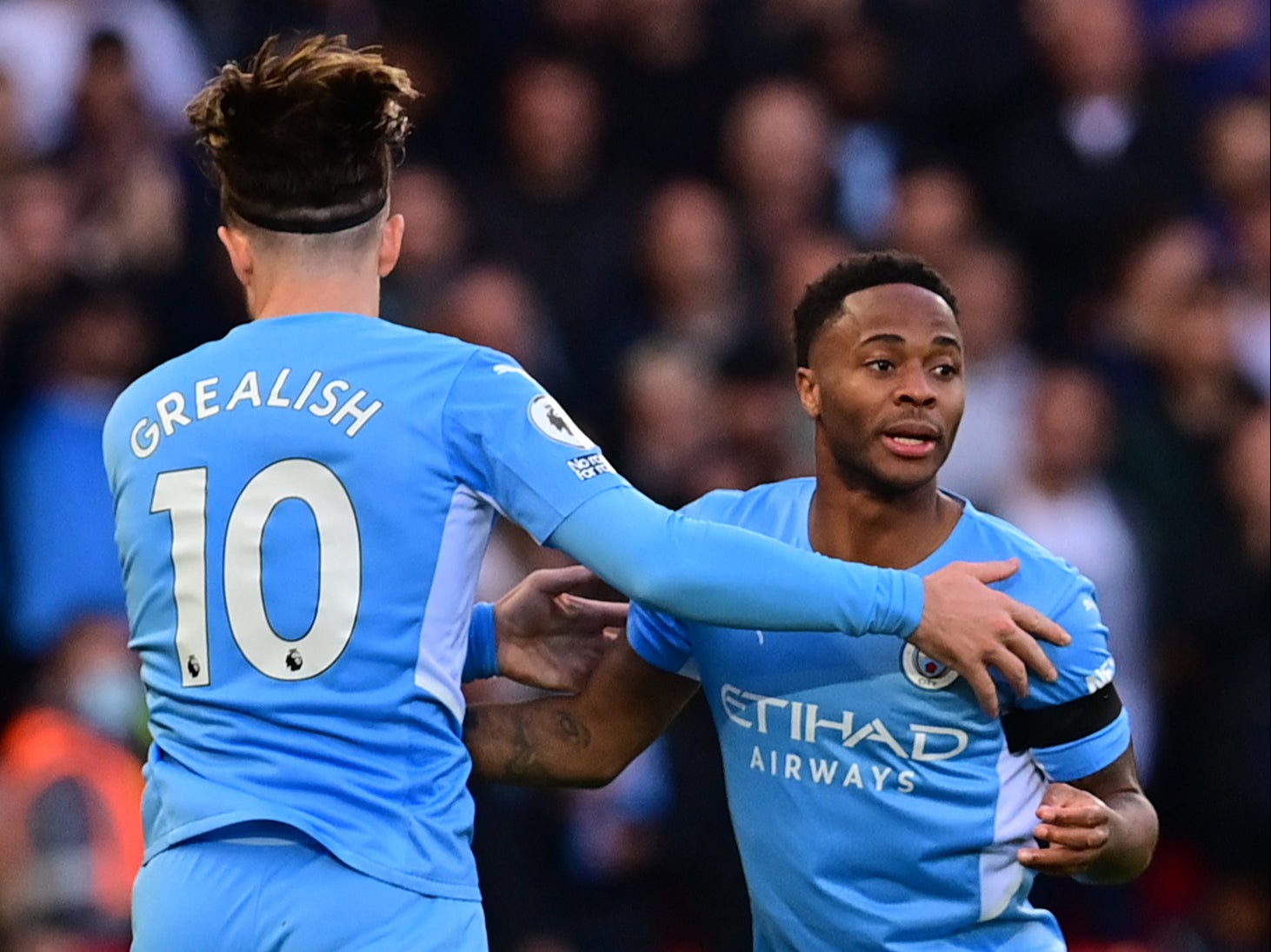 Manchester City and England teammates Jack Grealish and Raheem Sterling