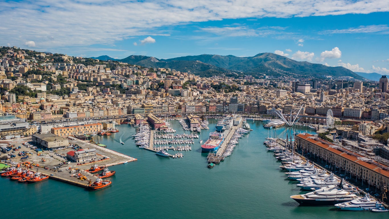 The port of Genoa, northern Italy