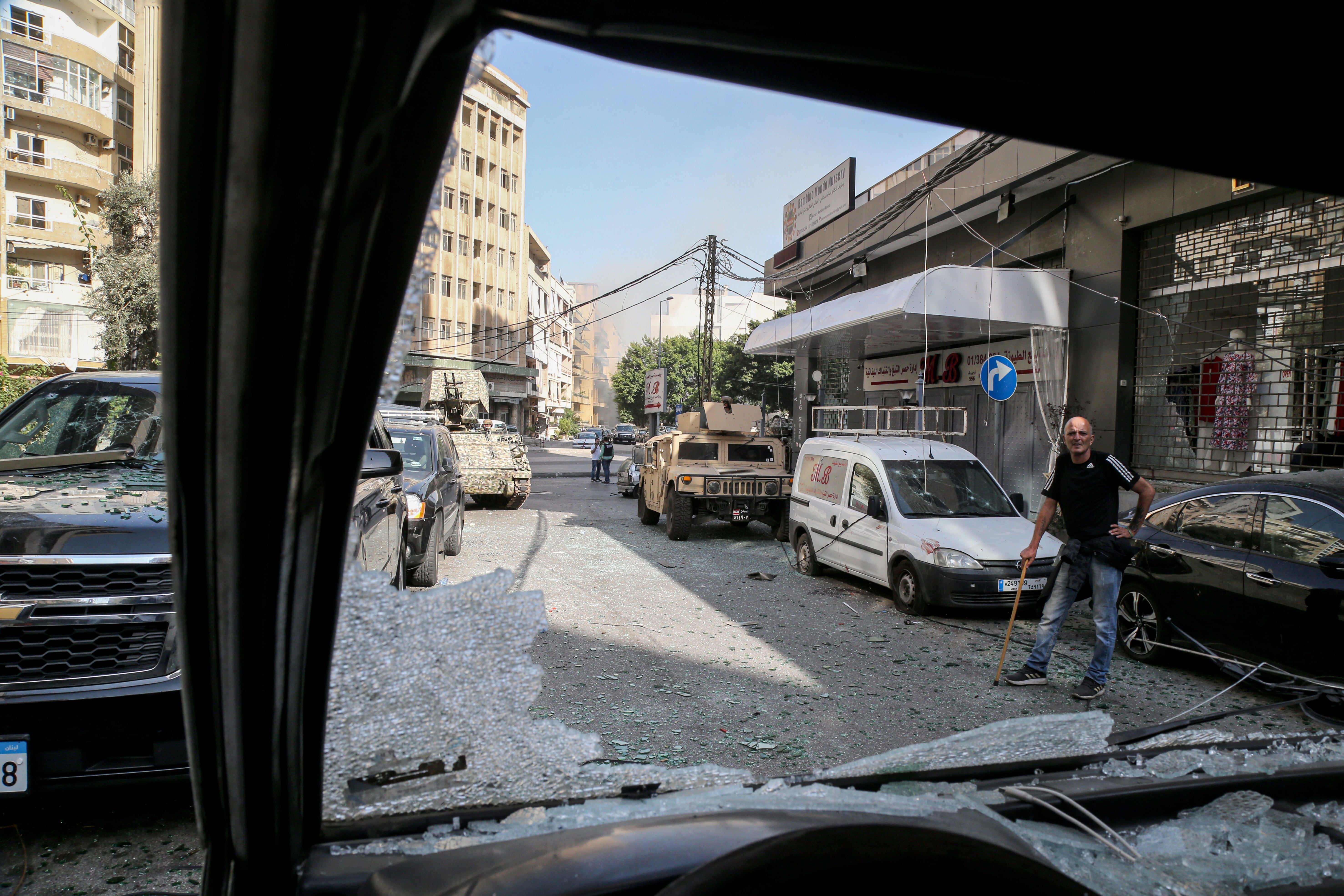 The Tayouneh neighborhood, in southern Beirut, after the clashes yesterday