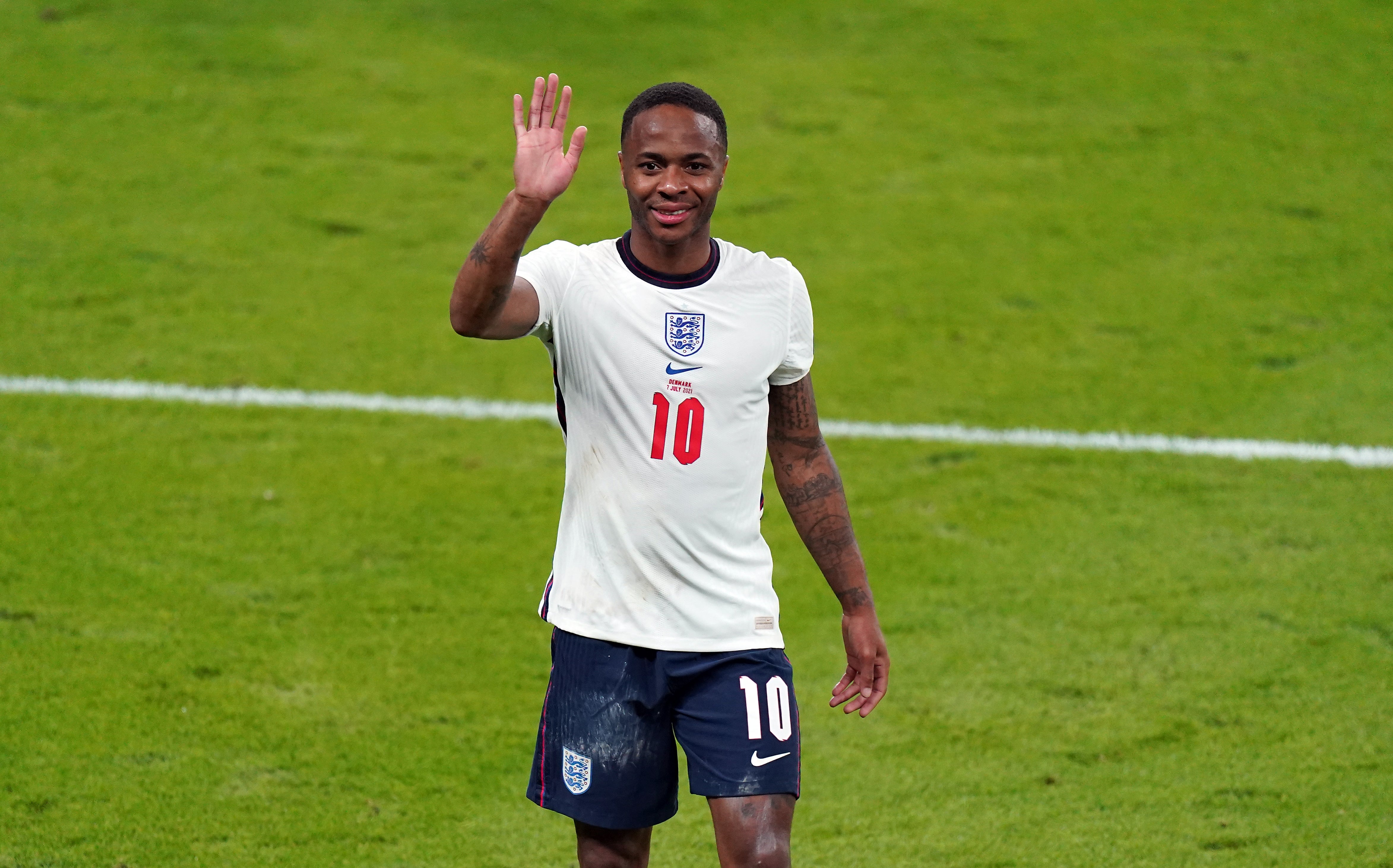 Raheem Sterling waves (Mike Egerton/PA)